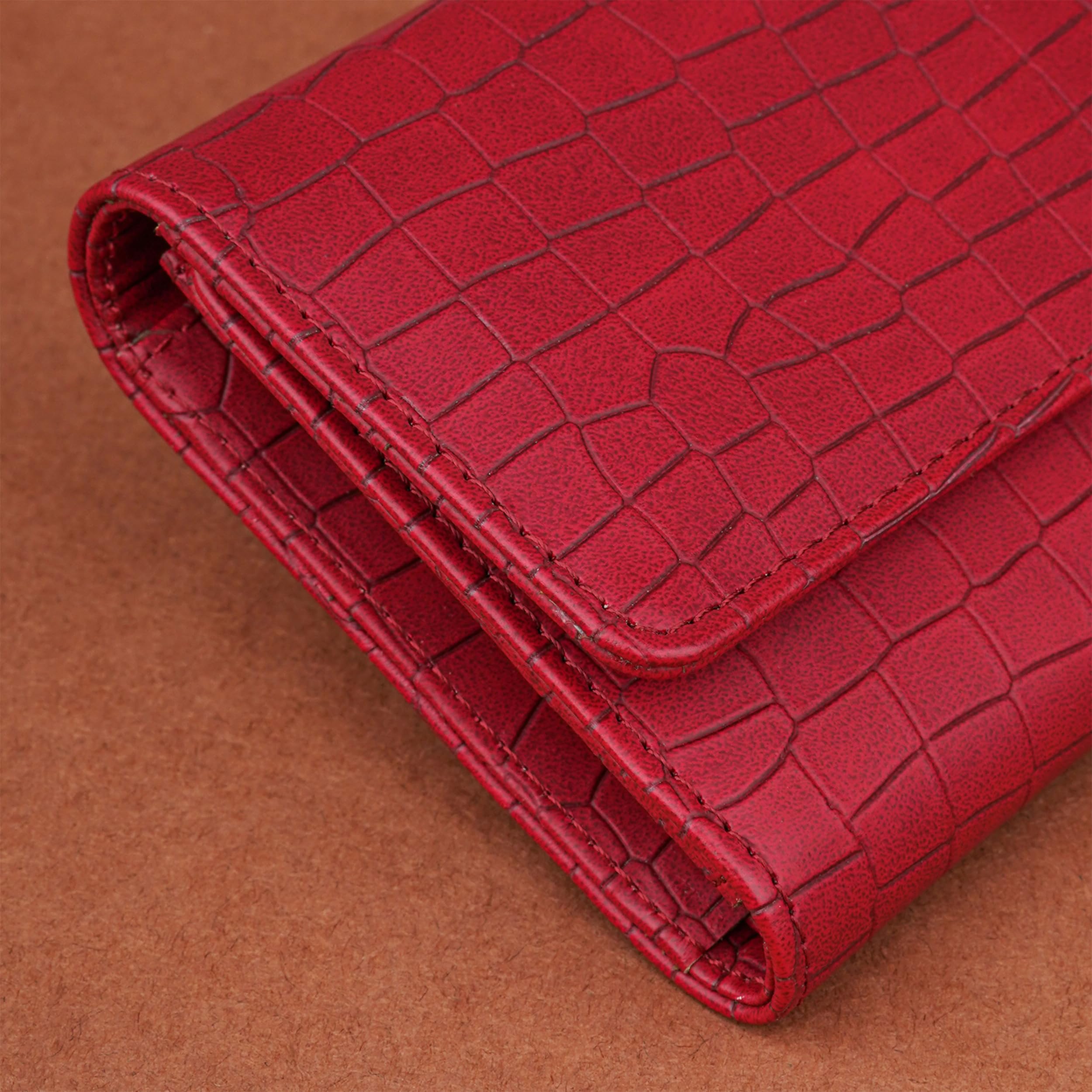 The Wallet Store Croco Design Clutch - Red