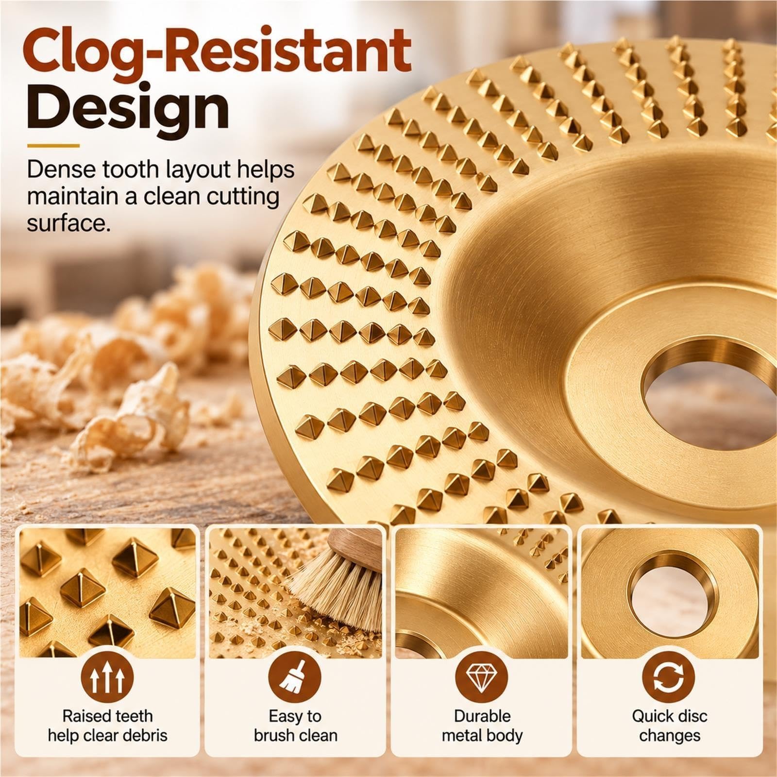 Disco de Carburo de Tungsteno para Tallar Madera, 100mm con Eje de 16/22mm