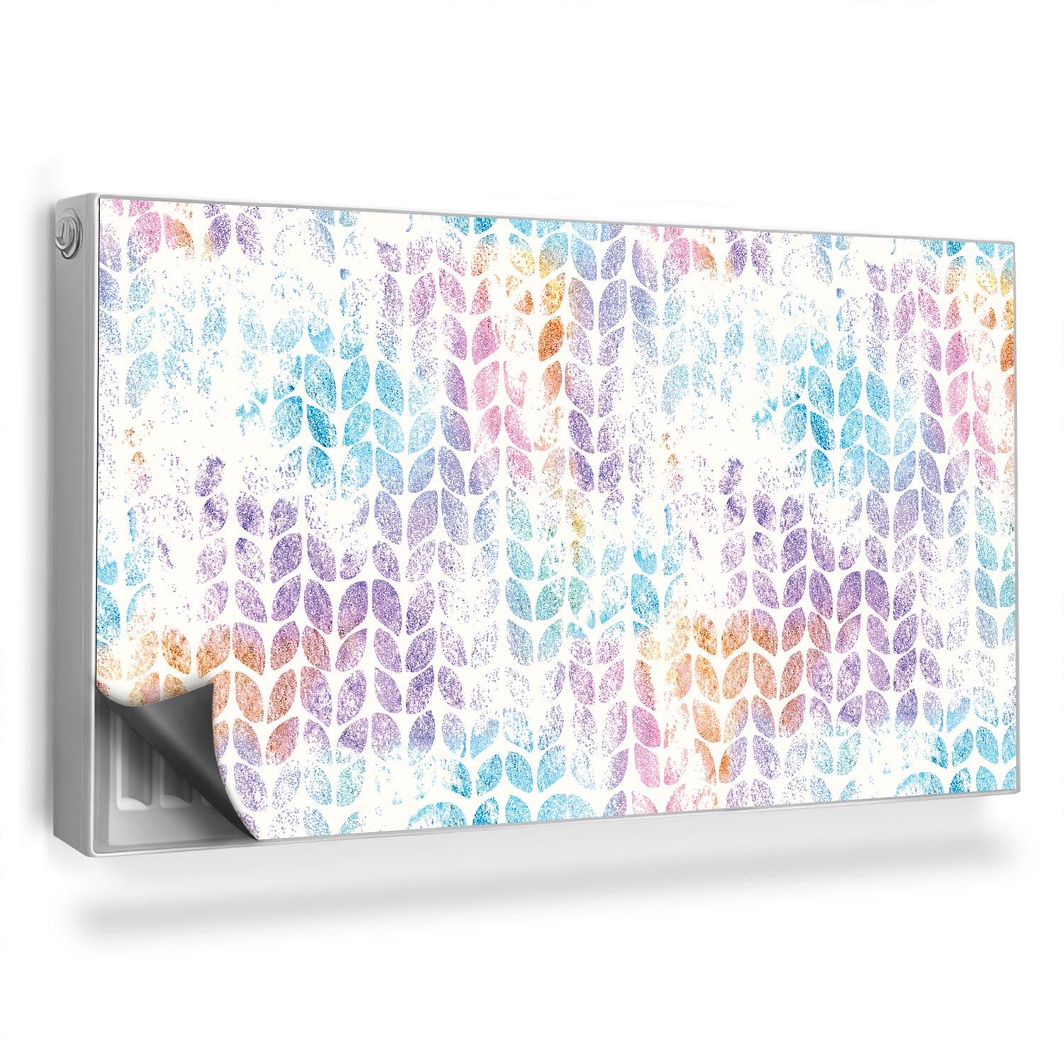 Couverture Magnétique pour Radiateur 110x60 cm Habillage Tapis Design Feuille Pastel