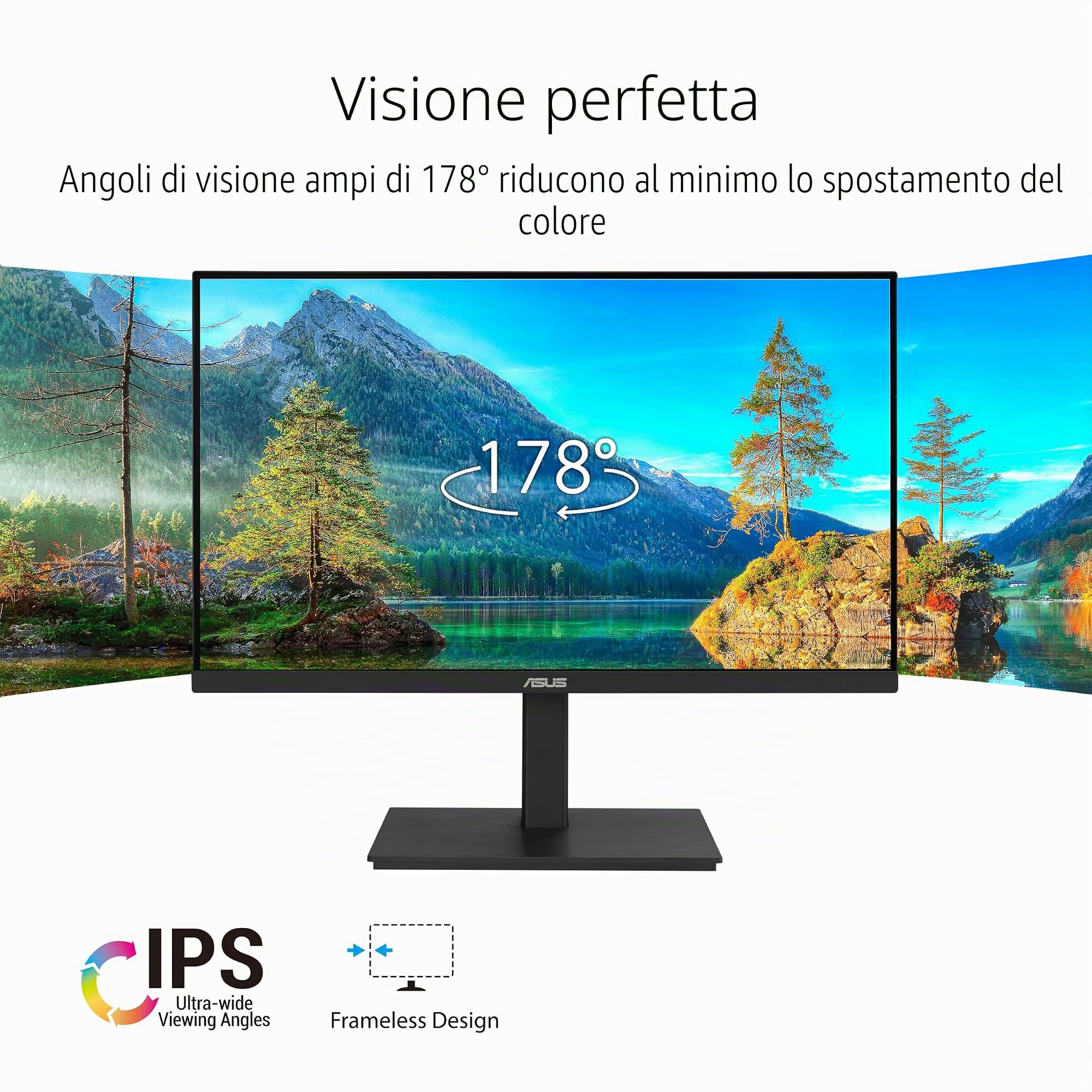 ASUS VA24ECPSN Monitor Docking Station 24”, Full HD, IPS, USB-C, Ethernet, 75 Hz, Tecnologia Adaptative-Sync a Basse Luci Blu e Anti-Sfarfallio, Speaker Stereo, Design Ergonomico Senza Cornice, Nero