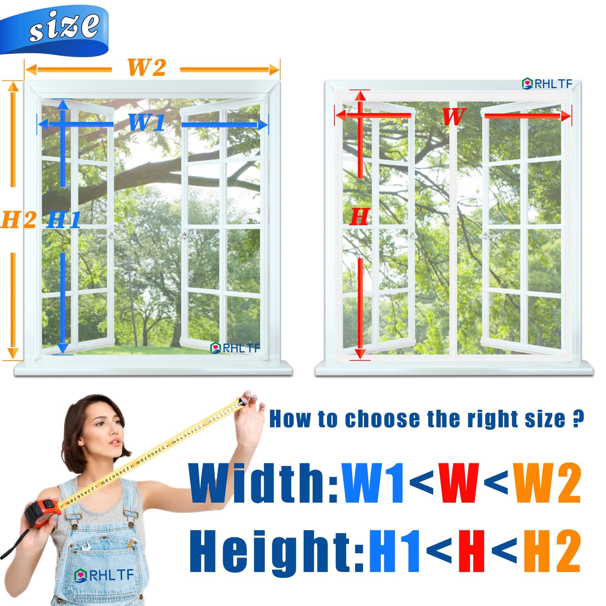 Magnet Fliegengitter Fenster 260x265cm Balkontür Fliegenvorhang Magnetischer Klettband Verschiedene Größen Terrassentür Warehouse Weiß