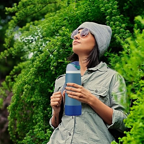 Miniatura 6 de Bota de silicona para botella de agua Owala de 40 onzas, funda protectora antideslizante para botellas de agua de acero inoxidable, cubierta