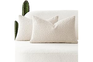 Foindtower Beige Accent Pillows, Luxurious Textured Boucle Throw Pillows