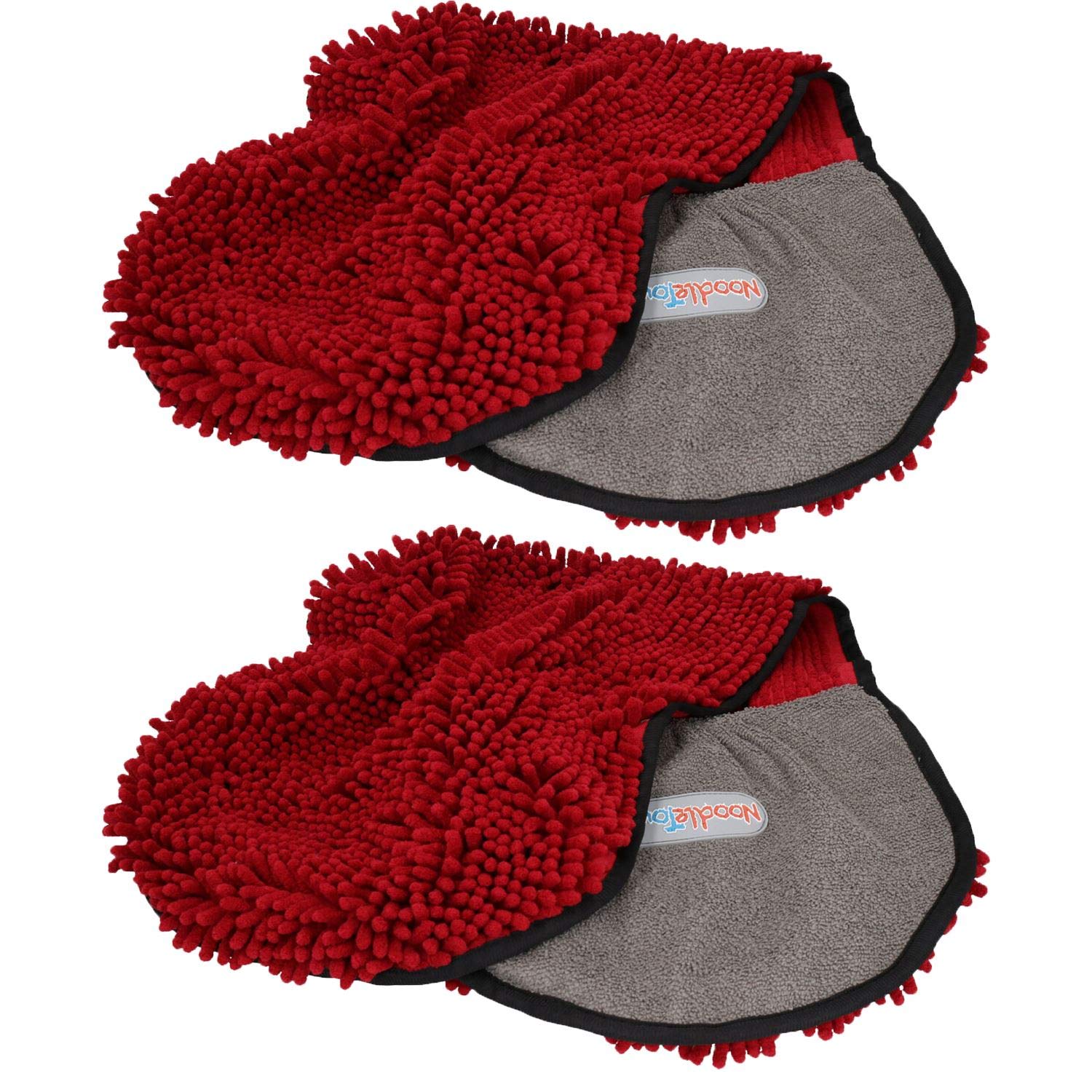 Lot de 2 serviettes en microfibre bordeaux super absorbantes pour chien, chat et animal domestique Séchage rapide