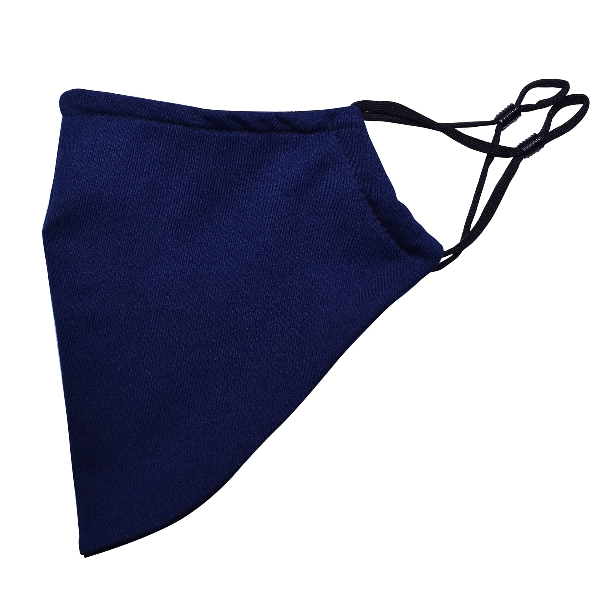 KT Valley CompanyBeard Face Mask for Men with a Beard, Bearded Men Face Mask, Reusable and Comfortable Beard Mask (Navy Blue (7 Inches) Gen 2)