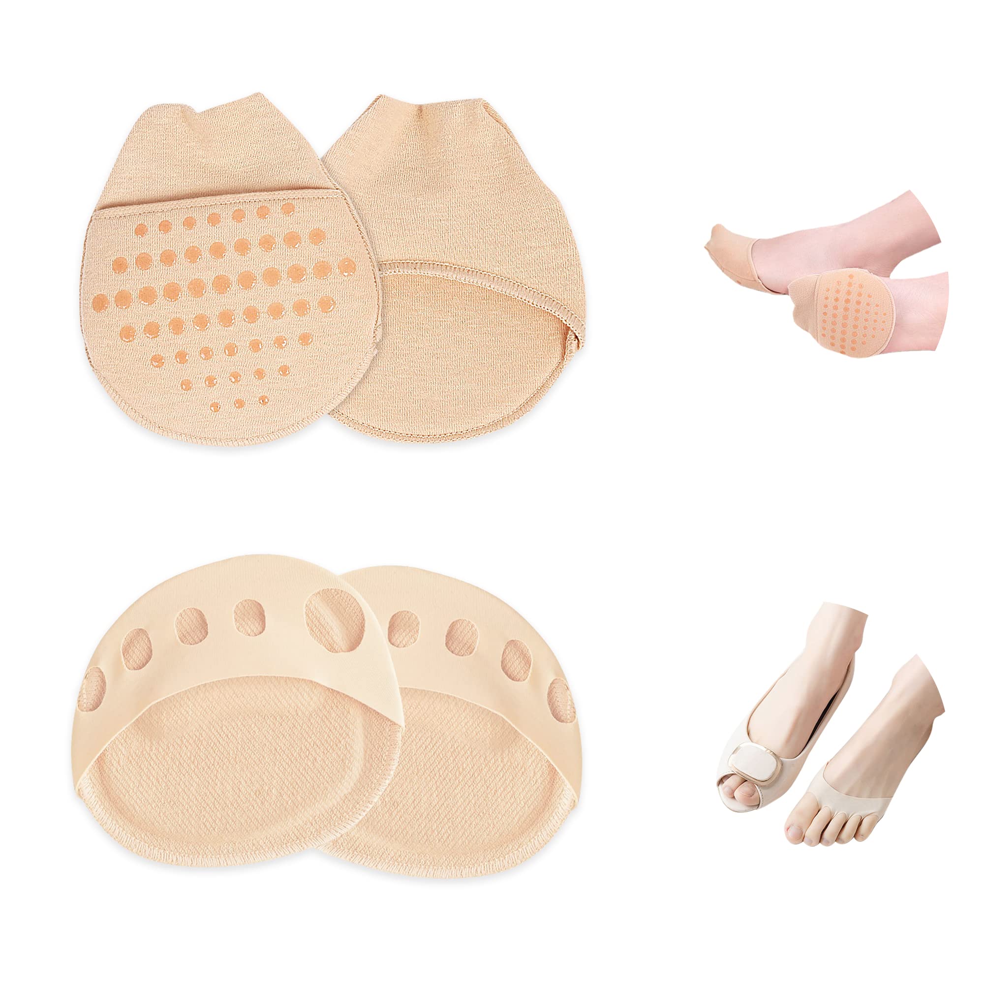 2 Pairs Metatarsal Pads Ball of Foot Cushions Honeycomb Fabric Forefoot Pads for Women High Heels Shoes Foot Pads Invisible Soft Toe Pads Reusable Sock Cushions Pads for Pain Relief Men
