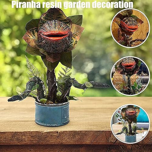 Miniatura 3 de Estatuas de plantas de resina de piraña, estatua de cadáver de piraña, adornos de estatua de resina para plantas de flores, decoración de