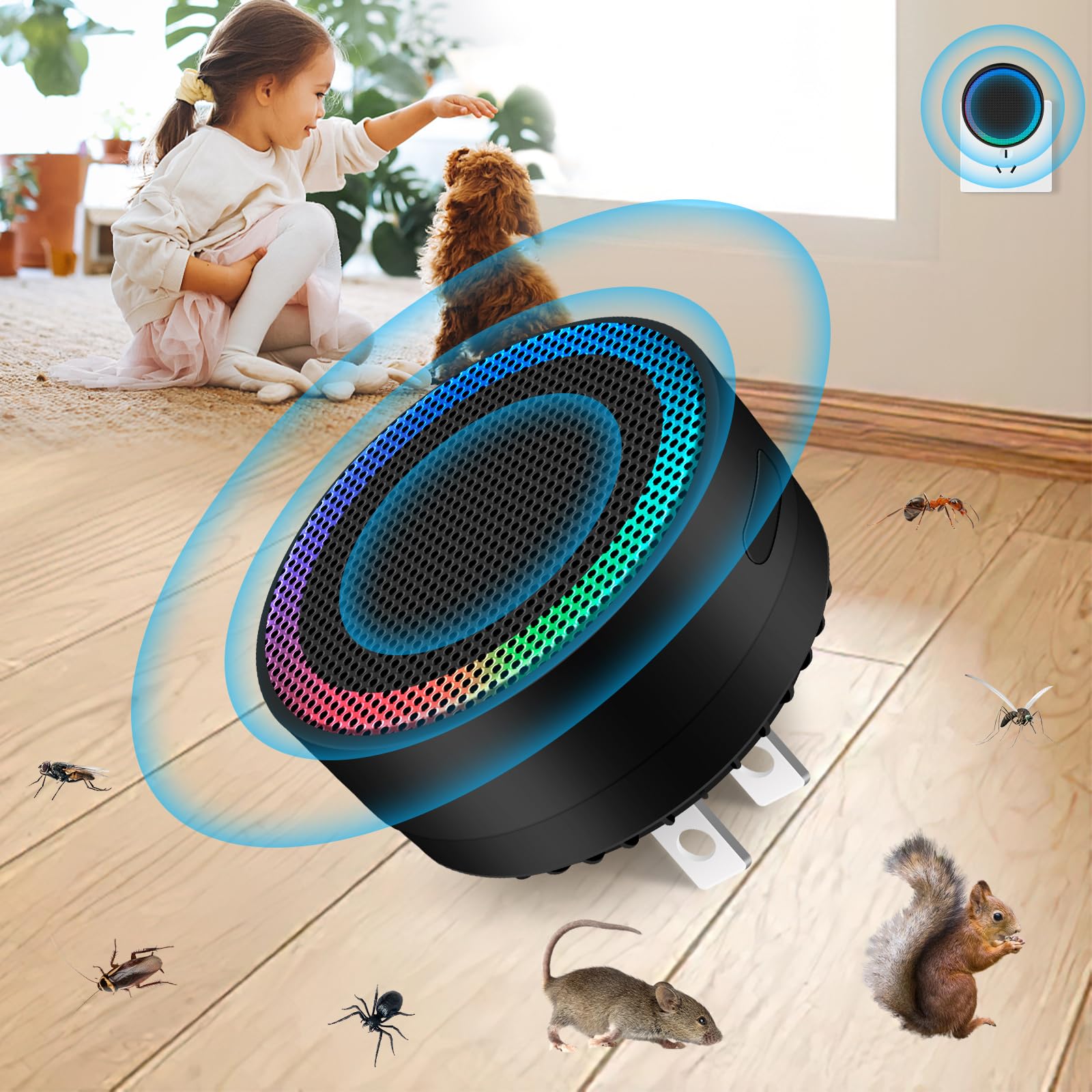 Ultrasonic Pest Control Repellent,Mice Traps Indoor Plug in,Black-1 Pack