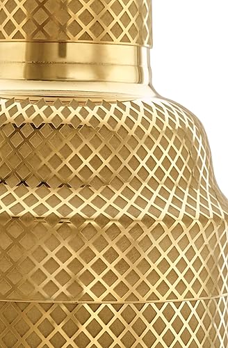 Miniatura 5 de Barfly Juego de coctelera japonesa de 3 piezas con diseño de celosía de diamantes (24 onzas23.7 fl oz), chapado en oro