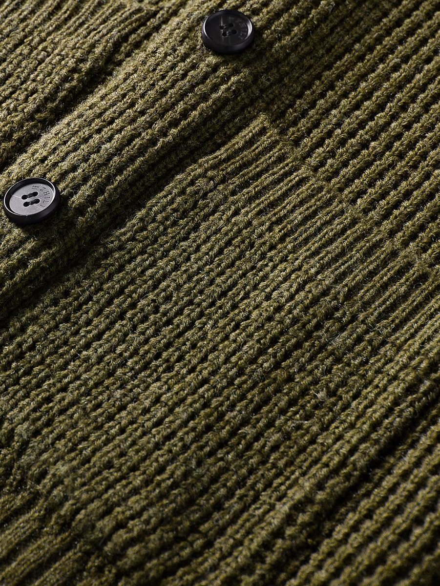 ZHILI Hommes châle col pull Casual Slim cardigan épais