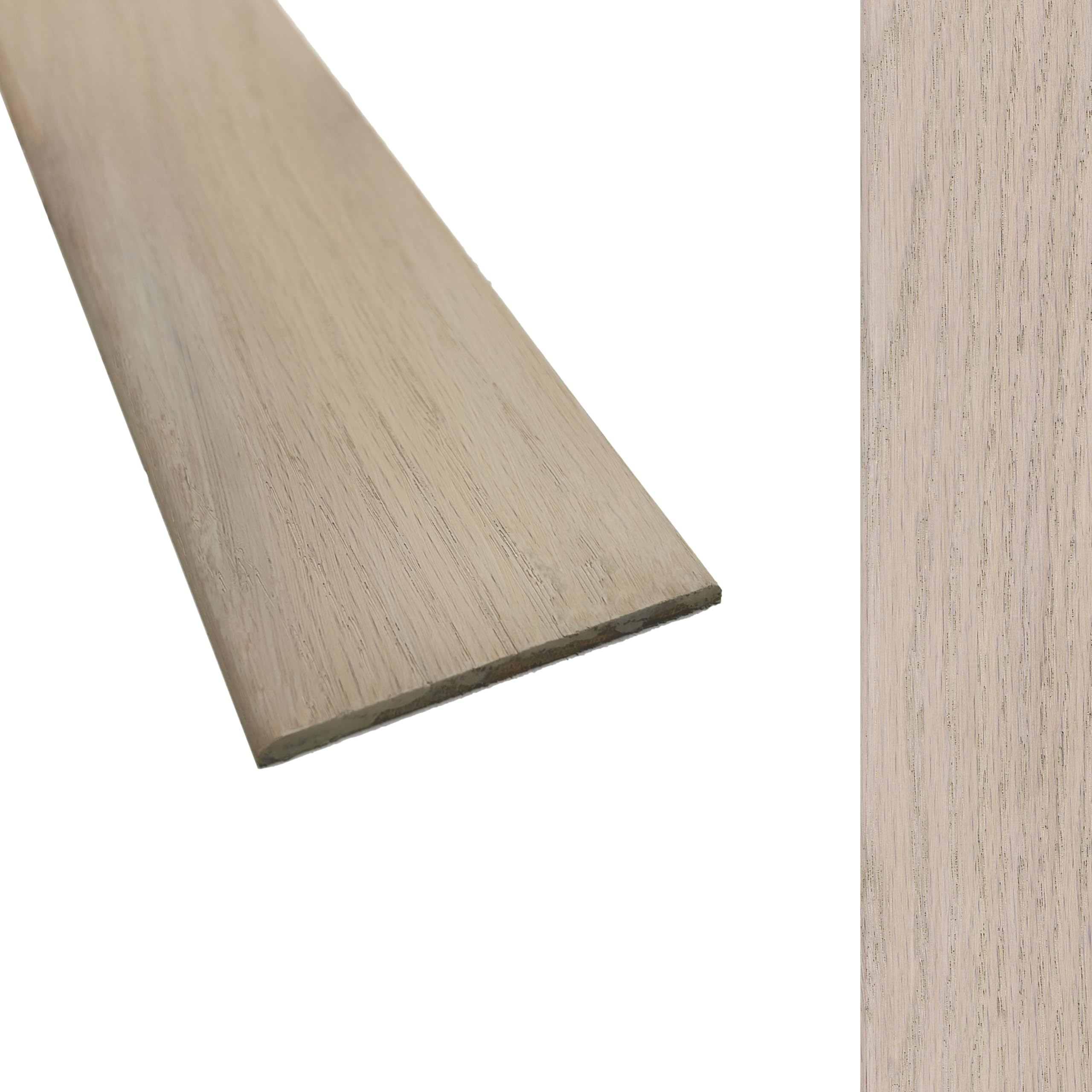 Solid Oak Flat Threshold Transition Door Bar 70mm Wide x 6mm Thick - For Solid, Engineered & Laminate Flooring. 0.9m, 1.1.0m, 1.8m or 2.7m Lengths. (Off White Oak, 0.9m)