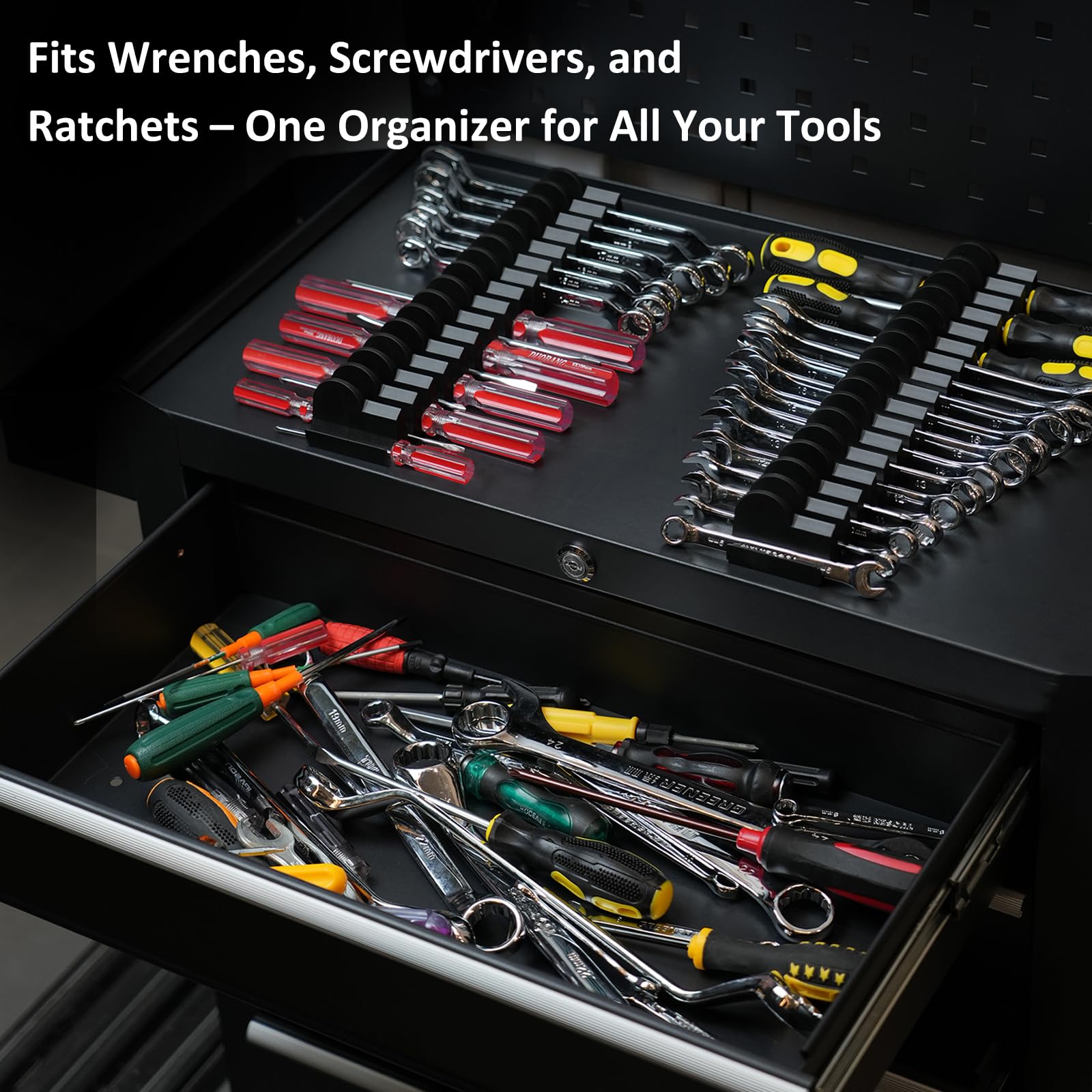 48pcs Magnetic Modular Screwdriver Organizer and Wrench Organizer for Tool Drawer and tool box Modular Expandable Screwdriver Holder with magnet, gift for brother and father Tools Home Improvement