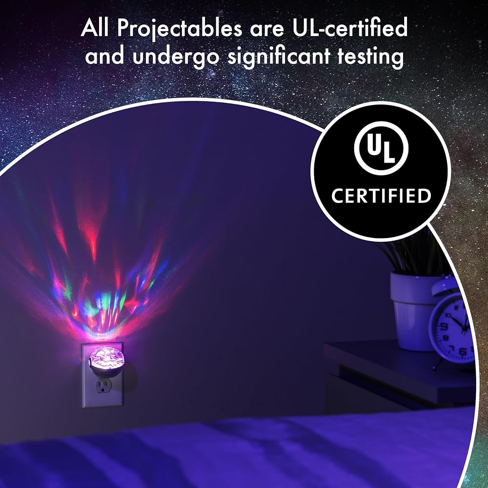 Projectables Northern Lights LED Projection Night Light with Moving Atmospheric Effects, 30404, Aurora Borealis Motion Effects Project Onto Wall and Ceiling