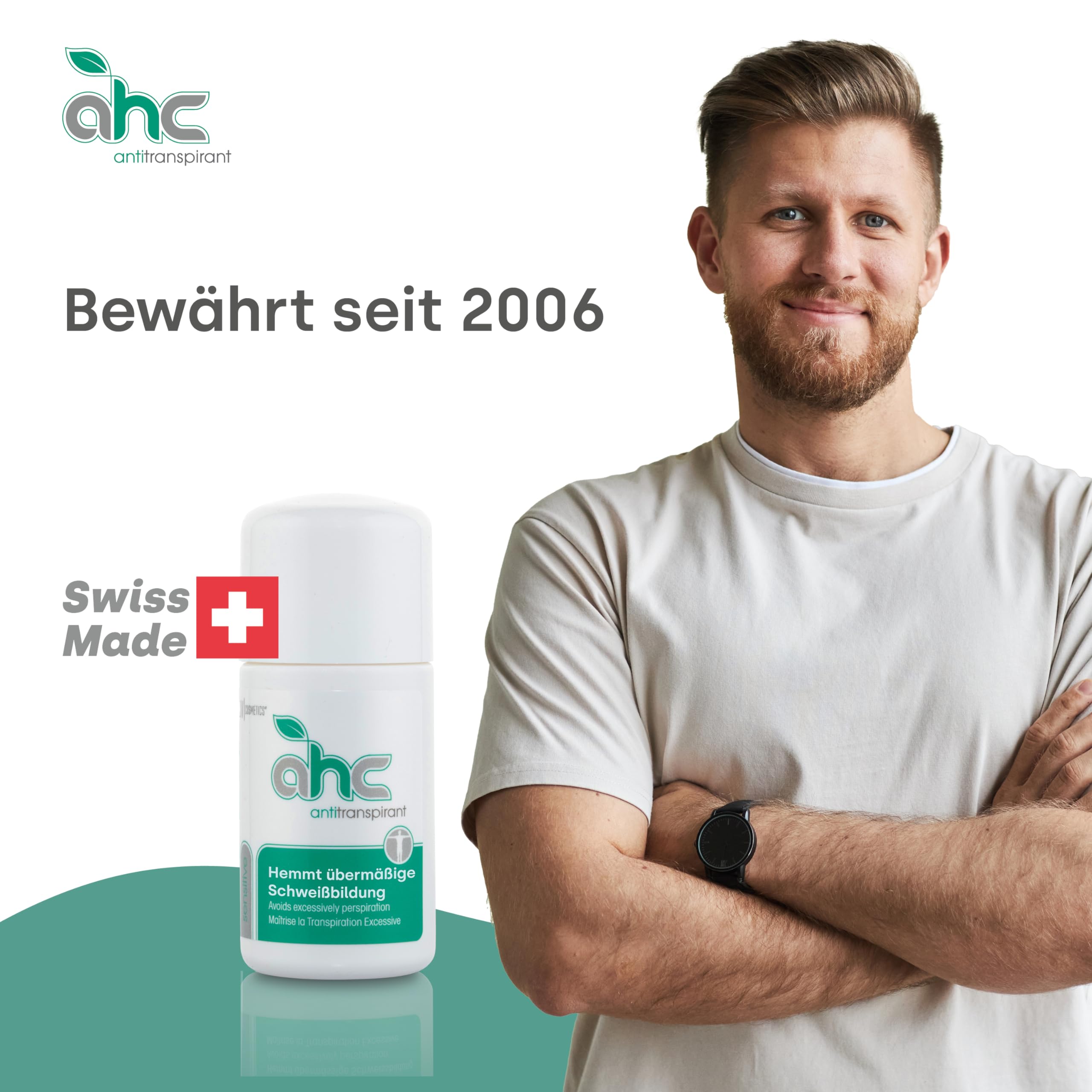 AHC SENSITIVE Antitranspirant Tropfflasche 50ml gegen Schwitzen an Achseln & Körper - Unisex Antiperspirant mit Pflanzenextrakten für empfindliche Haut