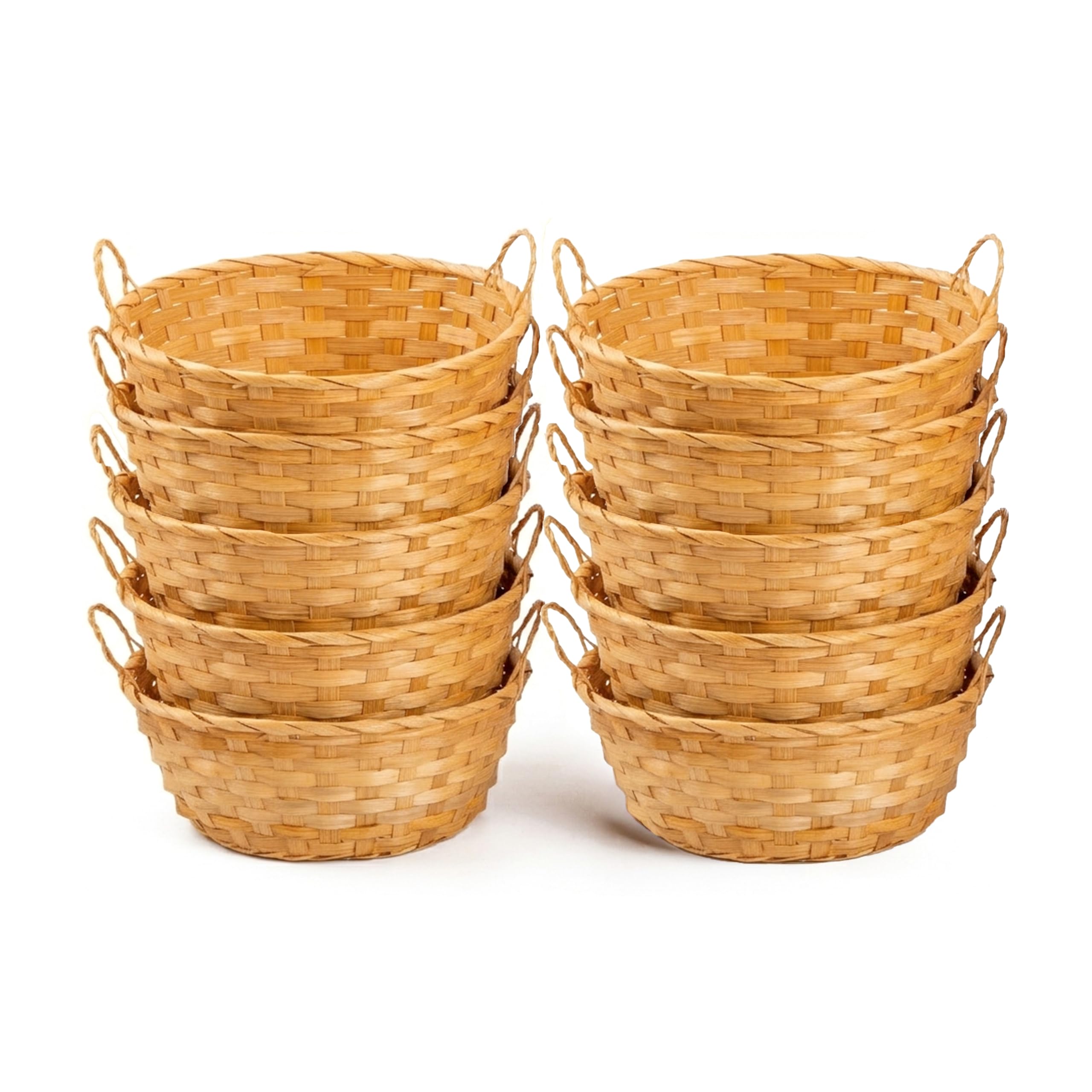 Wickerfield Bamboo Wicker Hampers With Handles Gift Hampers Retail Display Tray Bread Basket (10, Honey)