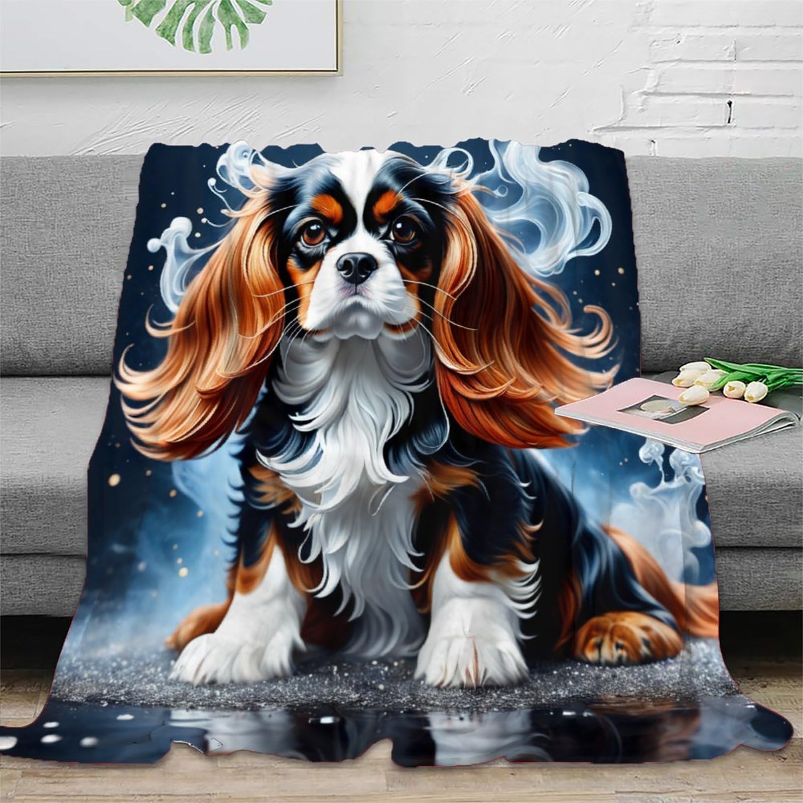 Couverture lit chien 3D en flanelle peluche, le cadeau de Noël idéal pour garçons