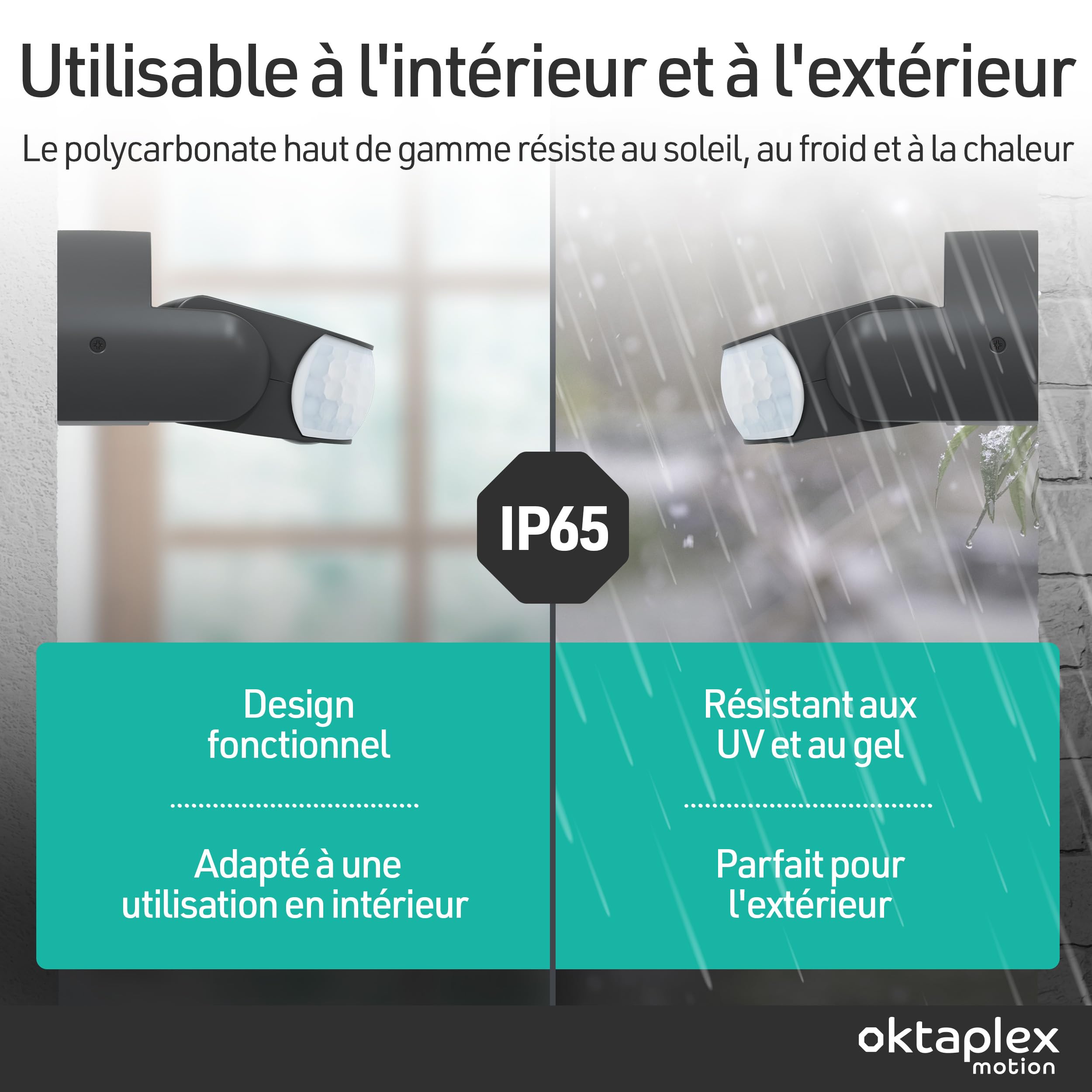 Oktaplex Lot de 2 Bea détecteur de Mouvement extérieur avec Support d’Angle