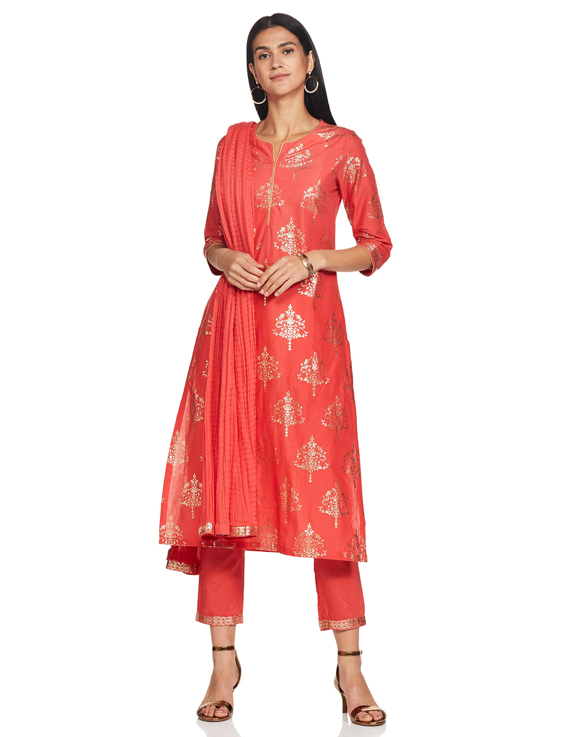 BIBAWomen's Cotton Salwar Suit Set