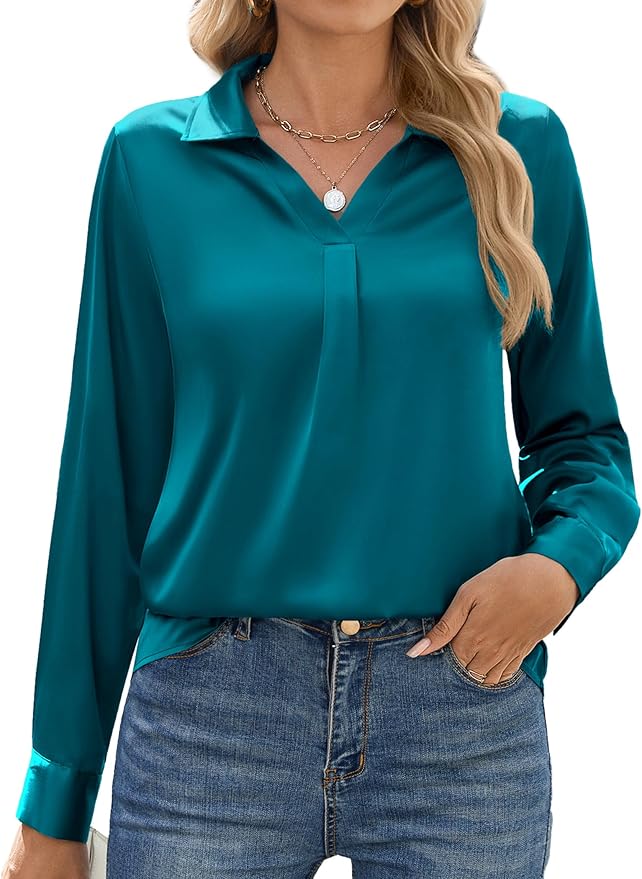 gardeur satijnen blouse cognac