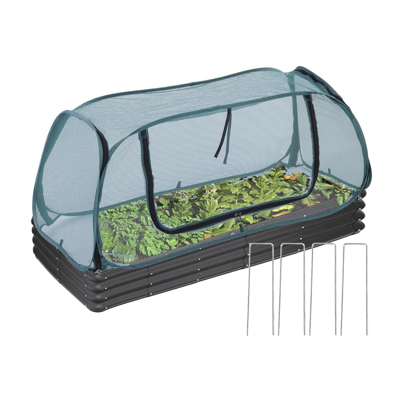 Impermeable Plant Shelter with Steel Stakes and Tear Immune Net for Ice Security and Early Budding Plant Protect for Hoisted Mattresses