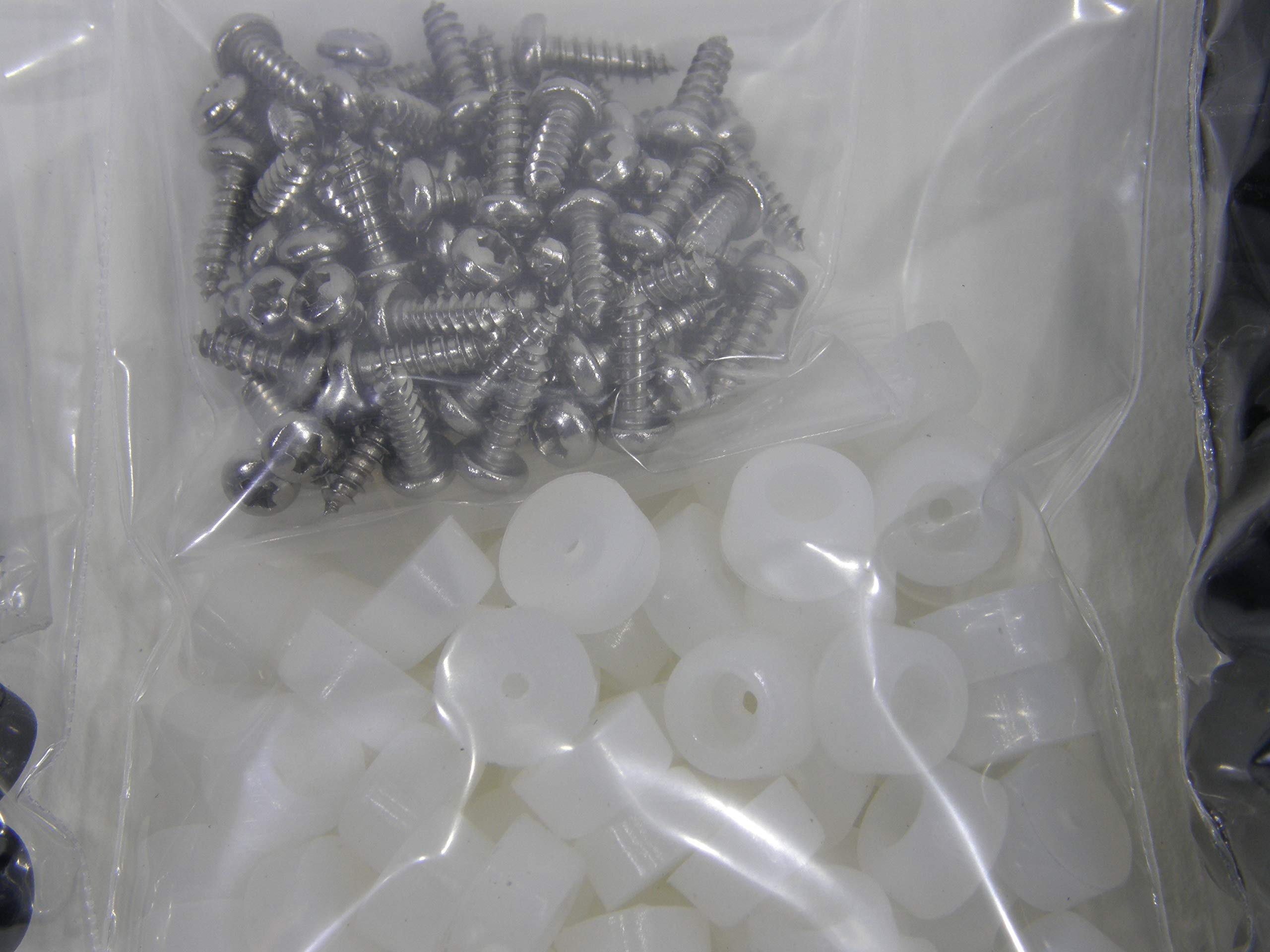 Small 1/2" Dia and Extra Small 3/8" Dia Silicone Rubber Bumpers with Stainless Steel Screws (Extra Small 3/8", Clear, 72)