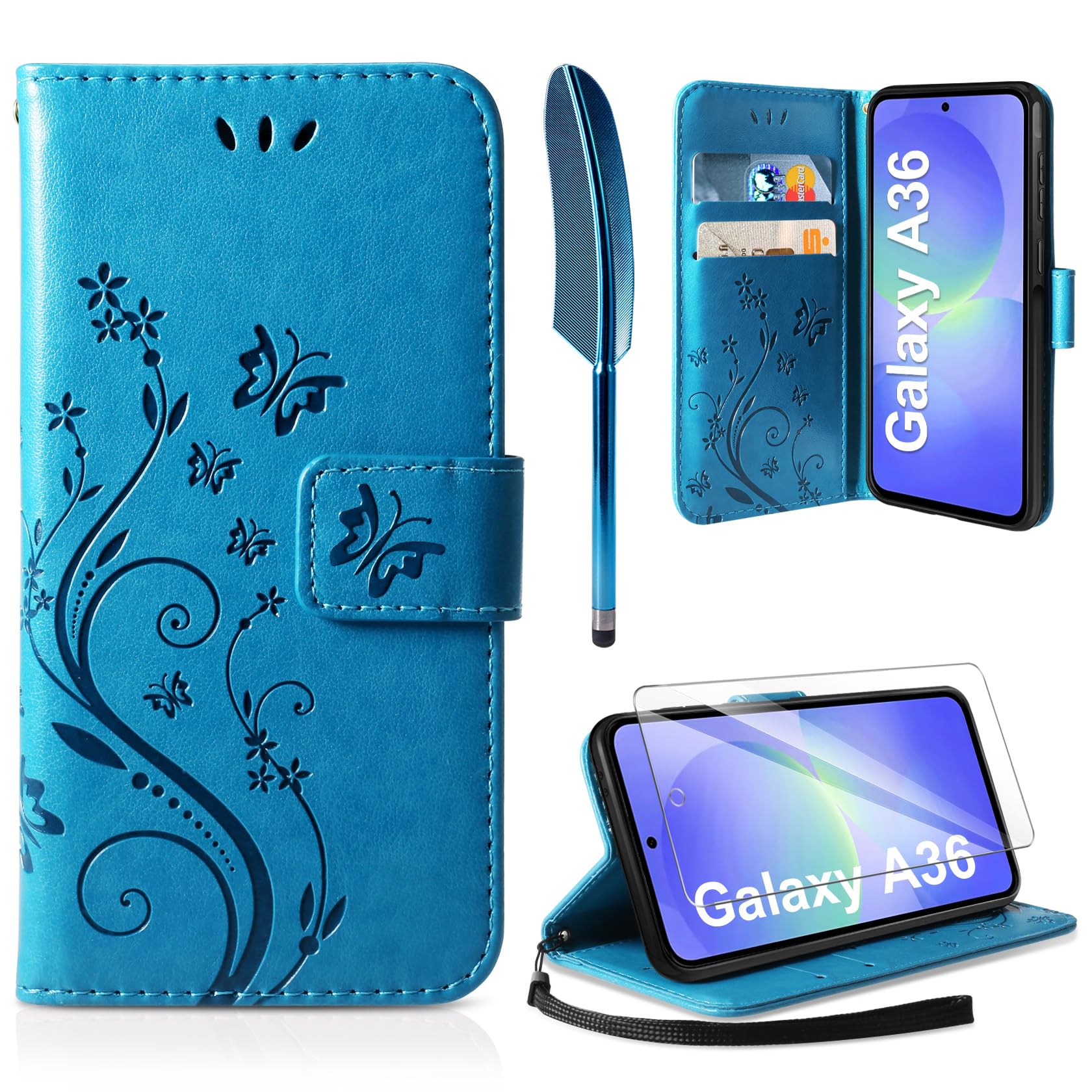 AROYI Etui kompatybilne z Samsung Galaxy A36 5G, etui z portfelem, skóra PU, z przegródkami na karty, składany stojak, magnetyczna ochrona etui z klapką, pasuje do telefonu Samsung Galaxy A36 5G