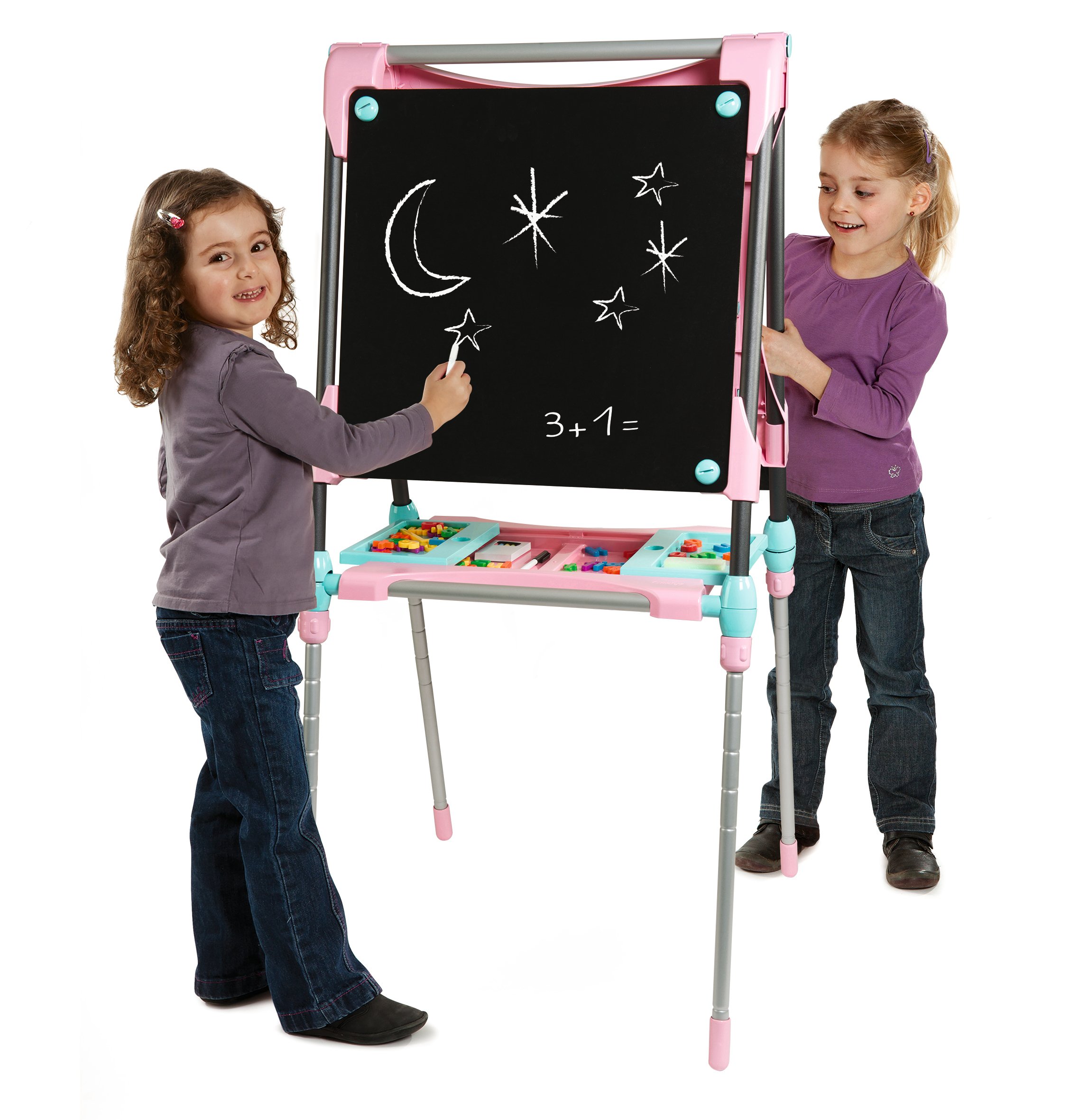 Grand Tableau Double Face Smoby - Face Craie & Magnétique, Avec 13 Accessoires, Fabriqué En France