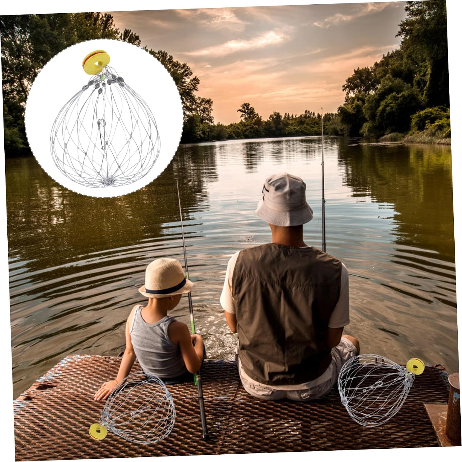 Catching Crabs Made Easy: 2pcs Wire Crab Trap Portable Steel Wire Crab Catcher Cage Random
