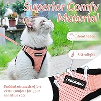 Vista 104 de rabbitgoo Arnés y correa para caminar, a prueba de escapes, chaleco suave y ajustable para gatos, fácil de controlar, transpirable, tiras