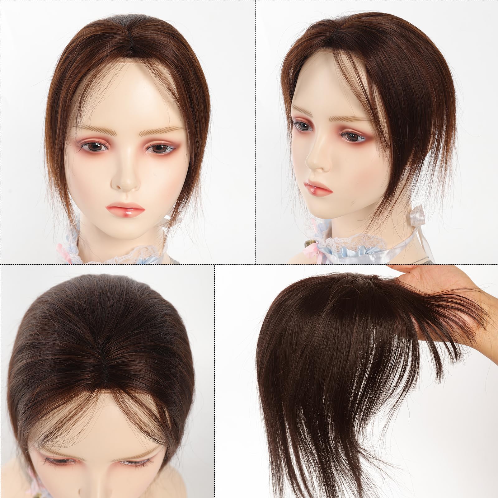 Amazon.com : Vijigia Real Human Hair Toppers for Women, 10  display picture 1