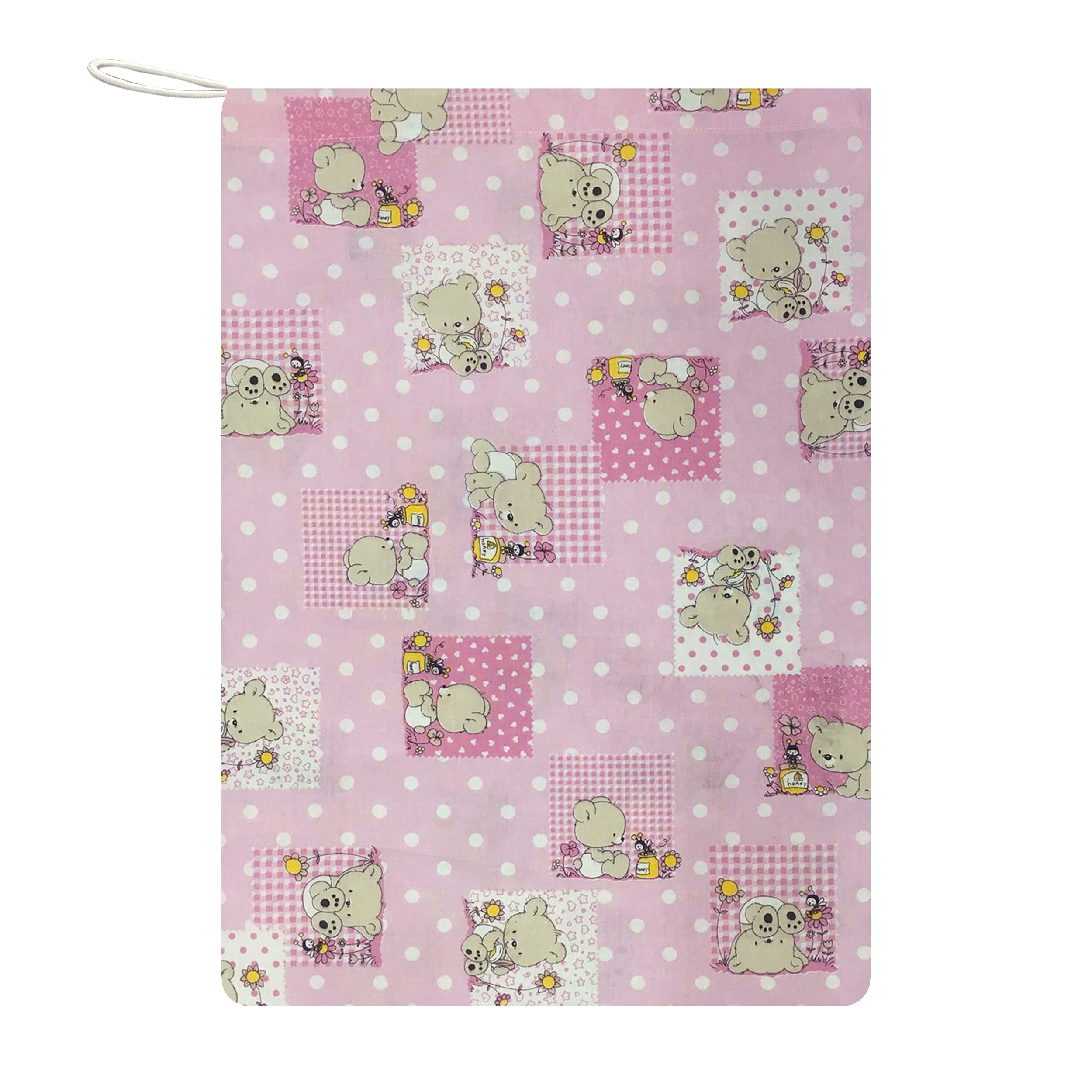 Panini Tessuti Saco de Dormir y Saco de guardería para bebés de 2 a 6 años - Tejido Acolchado 100% algodón, para Dormir en la guardería y en casa - Made in Italy (Saco de Dormir Osos y Abejas Rosas