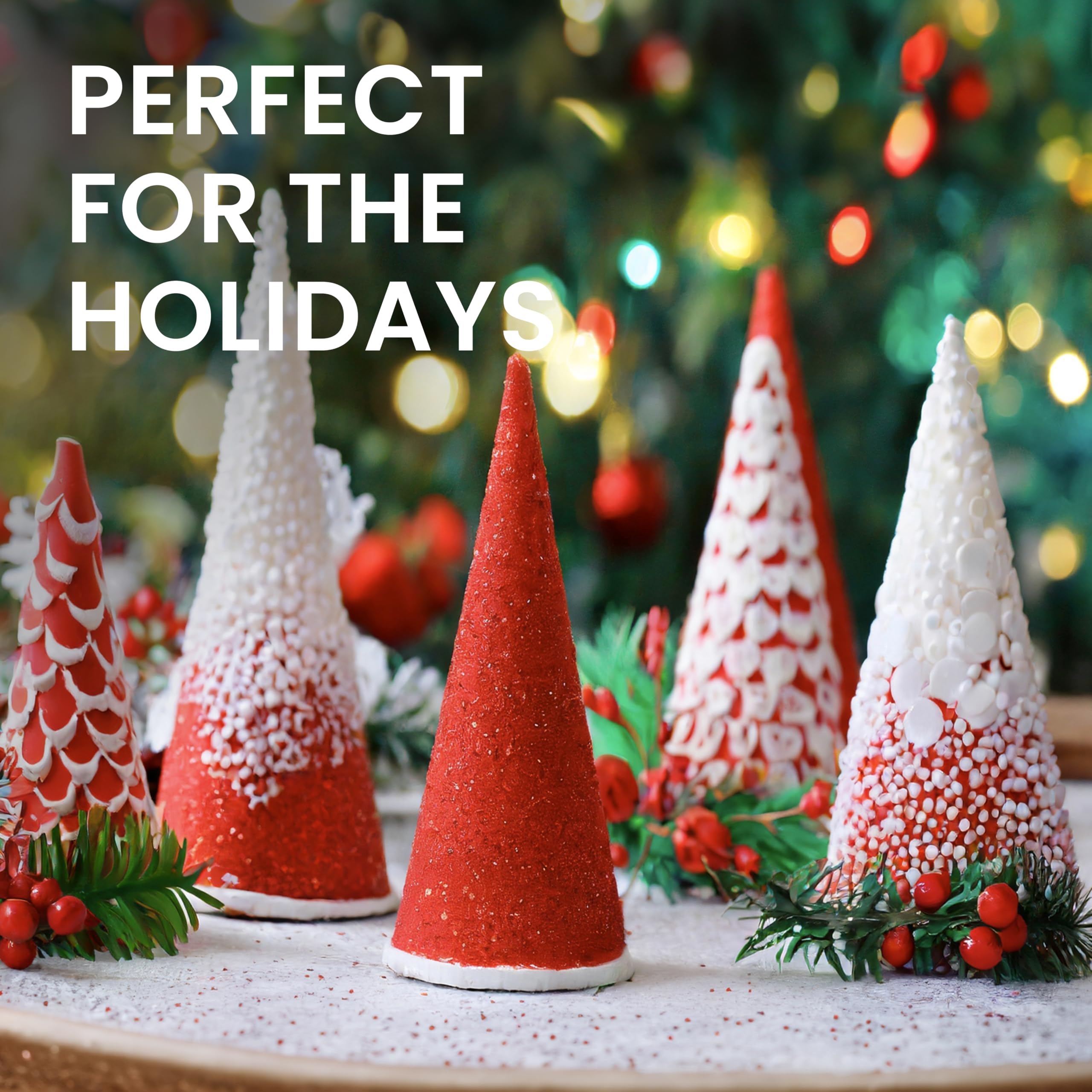 Lot De 30 Cônes De Sapin En Mousse Blanche - 3 Tailles Pour Artisanat Noël, Nains, Décorations Et Projets DIY