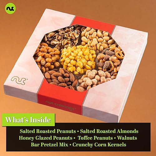 Miniatura 96 de NUT CRAVINGS - Cesta de dulces Diwali con frutos secos mixtos en caja de oro verde (4 surtidos) Arreglo de alimentos, paquete de cuidado de 1. Rojo