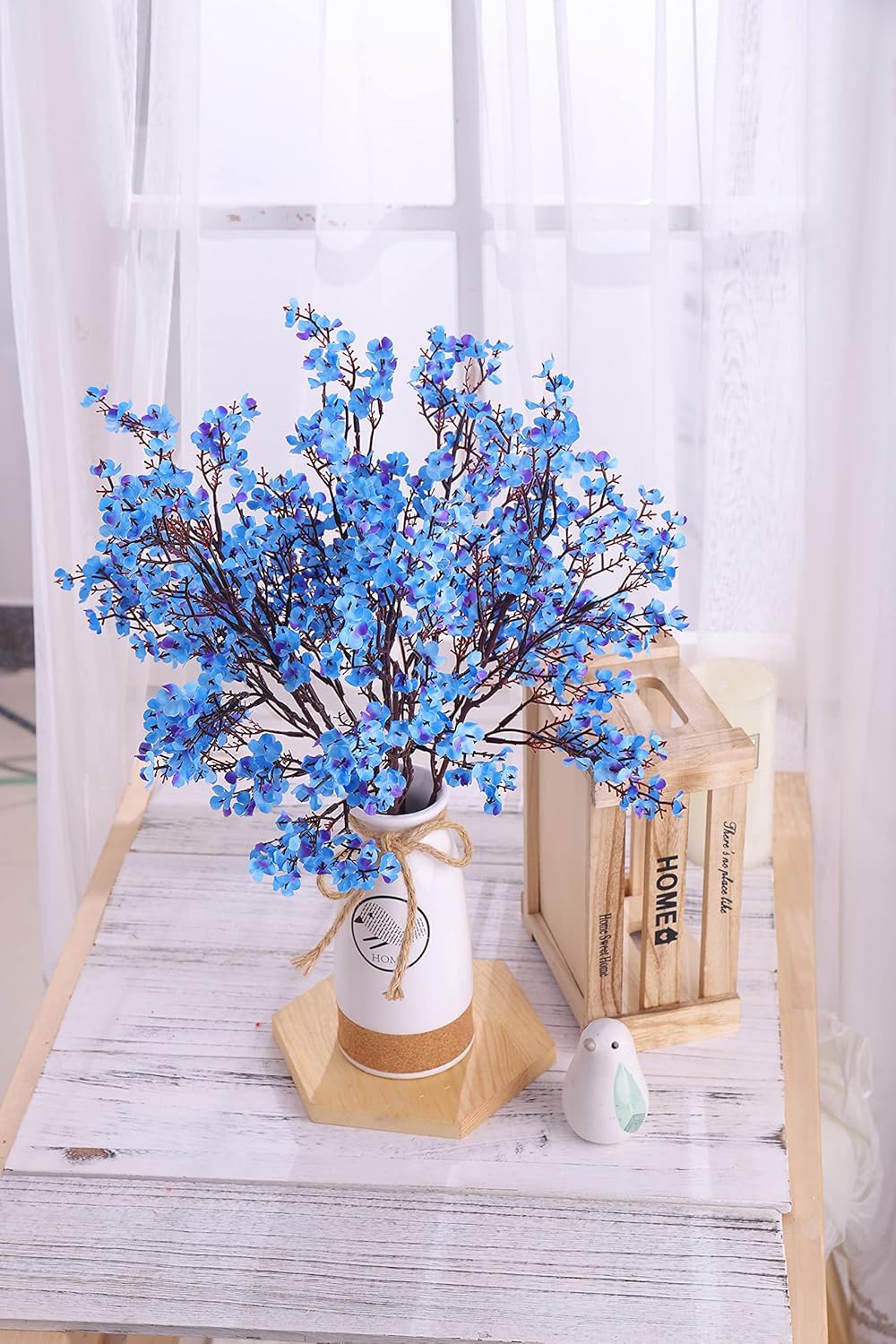 KAHAUL Gypsophila Artificial Flowers Babys Breath Silk Fake Bush Flowers Bouquet Floral Arrangement Home Wedding Party Decorations Decor (6 Pack) (Blue) : Home & Kitchen