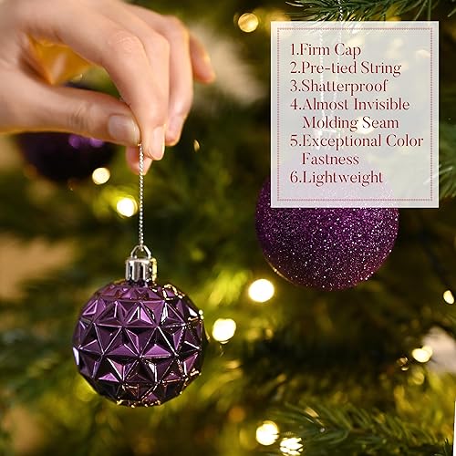 Miniatura 11 de Valery Madelyn Juego de adornos decorativos para árbol de Navidad para otoño, Halloween, 50 unidades de 2.36 pulgadas, rojo, verde y dorado