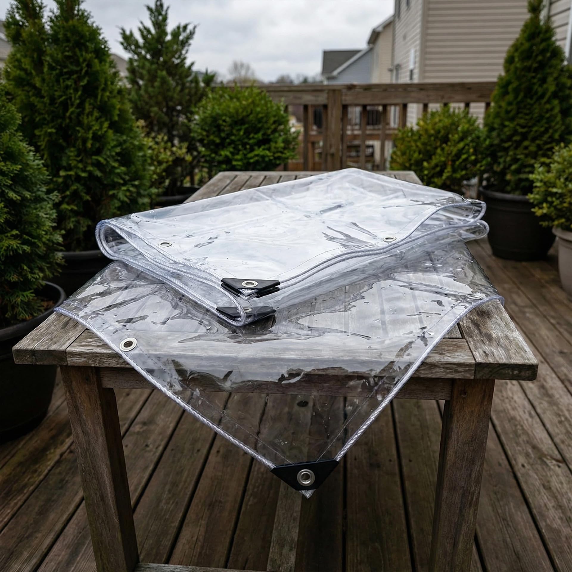 Lona impermeable exterior transparente de 75x170 cm para protección lluvia