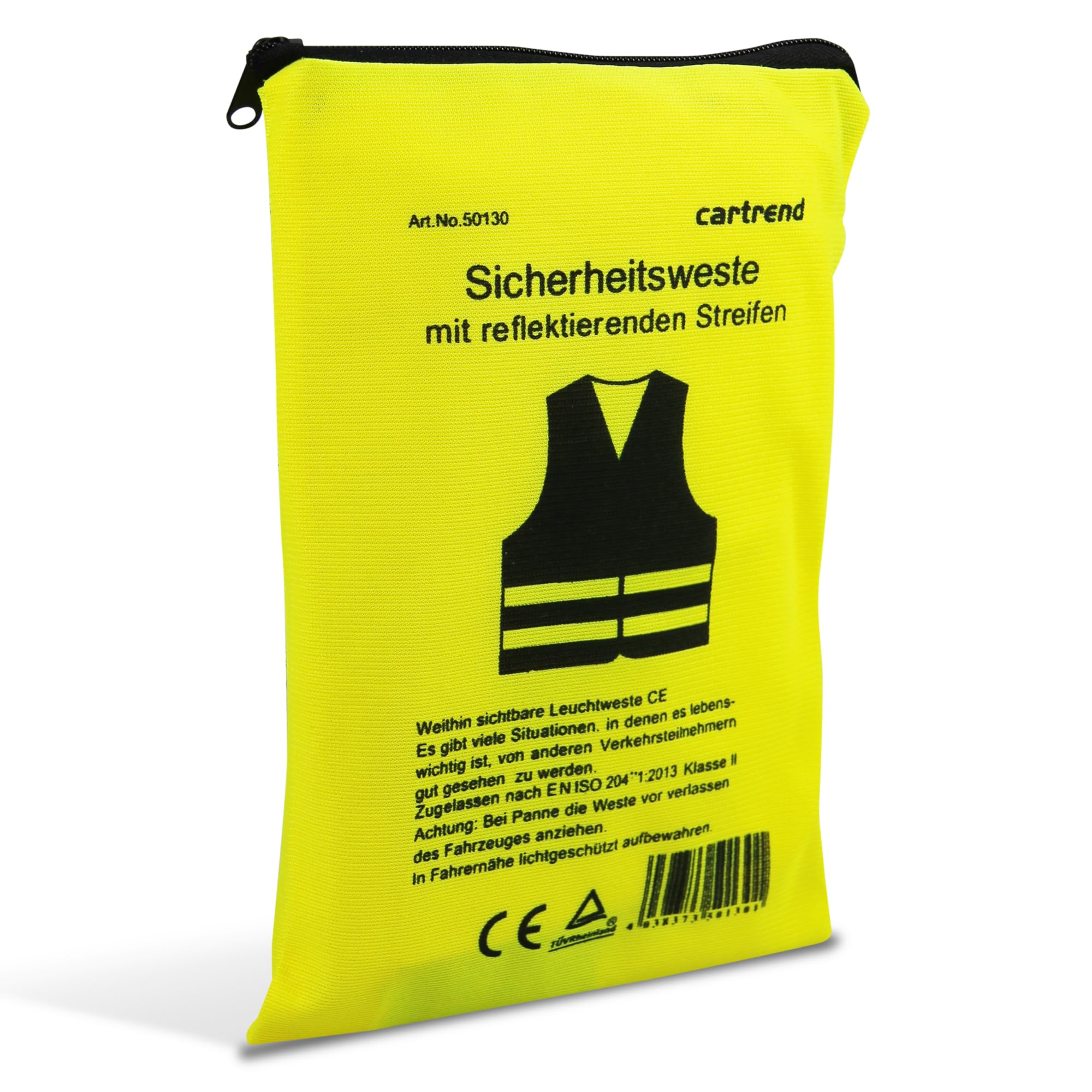 Image secondaire de Cartrend 50130 Gilet de signalisation jaune Taille XL, DIN EN 20471 ,dans un sac à fermeture éclair pratique