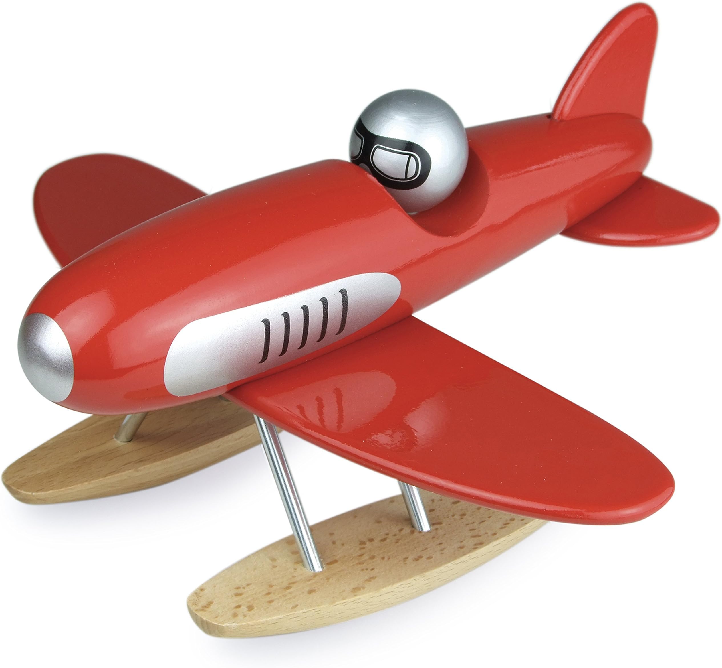 Wooden Seaplane Toy, Encourage Imaginative Play, Great Nursery Addition, Toy Wooden Vehicle, Red, 3 Years+