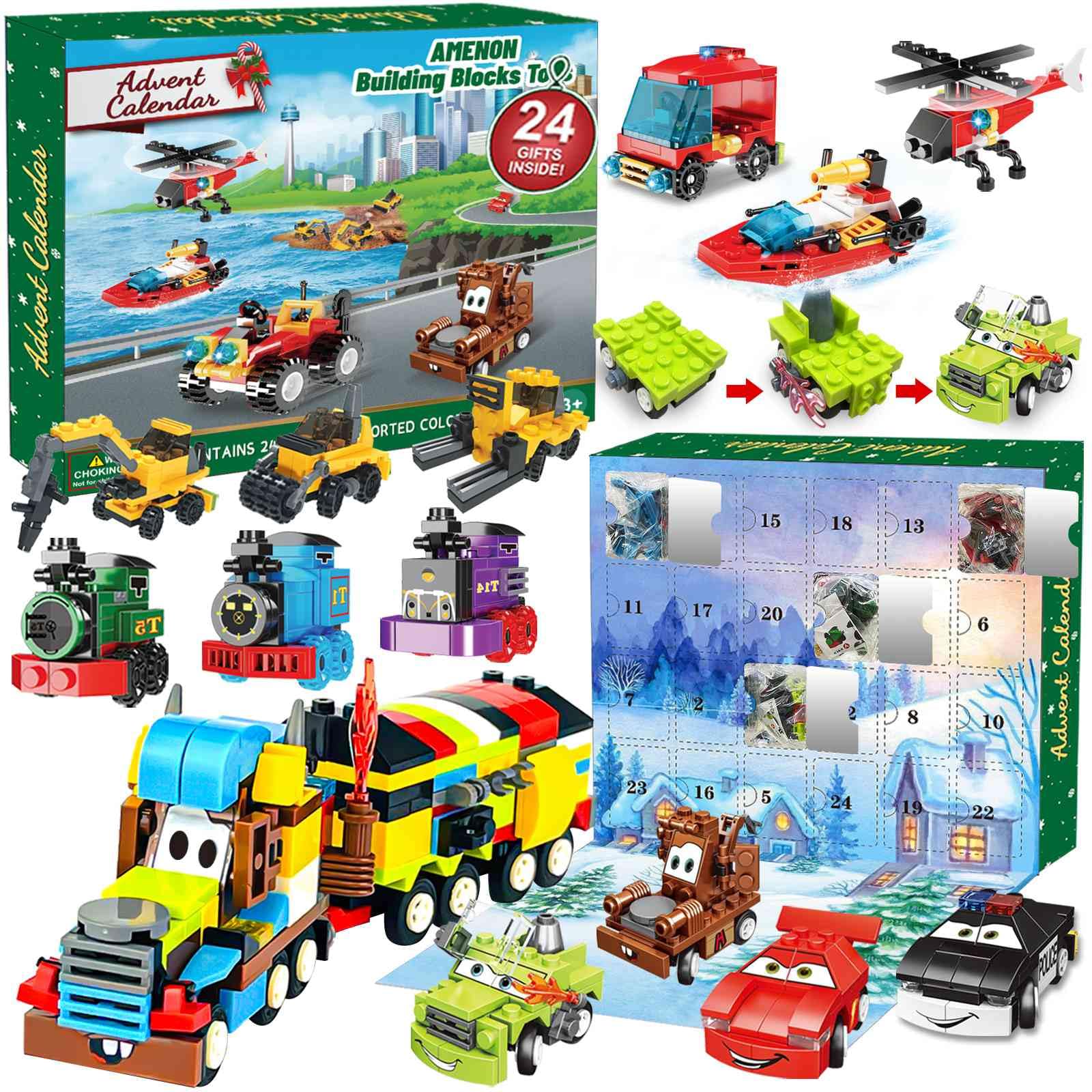 iGeeKid Christmas Advent Calendar with Car Building Blocks