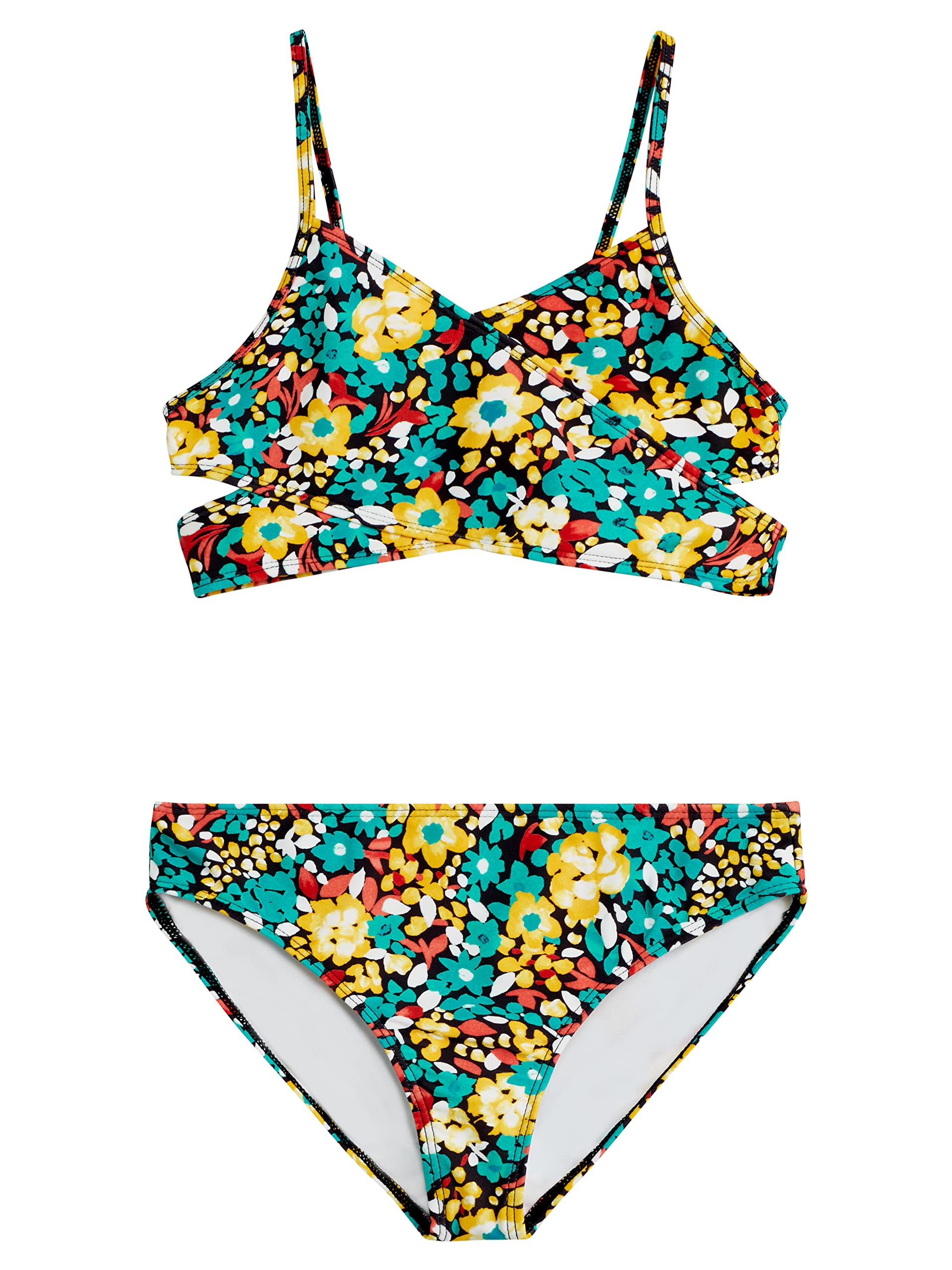 Kanu Surf Girls' Coral Reef Beach Sport Wrap Around Bikini 2-Piece Swimsuit