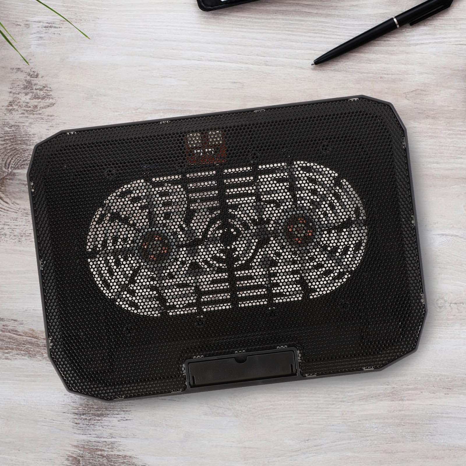 LALAFINA Soporte para Portátil Negro Estándar Ventilador Ajustable Silencioso, Base de Refrigeración Ergonómica para Ordenador Portátil, Estante Estable y Multifuncional para Uso