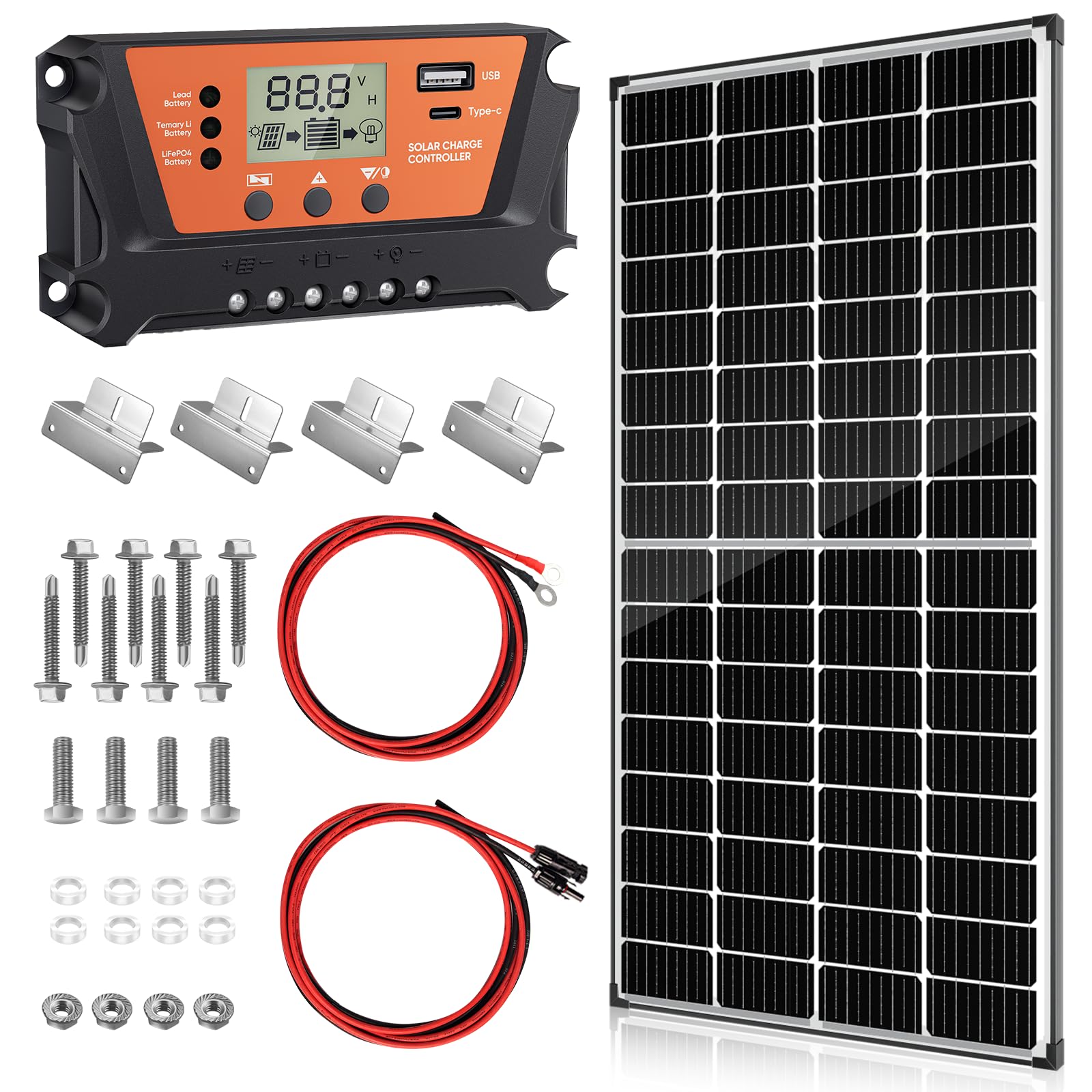 WERCHTAY 200W Bifacial Solar Panel Kit