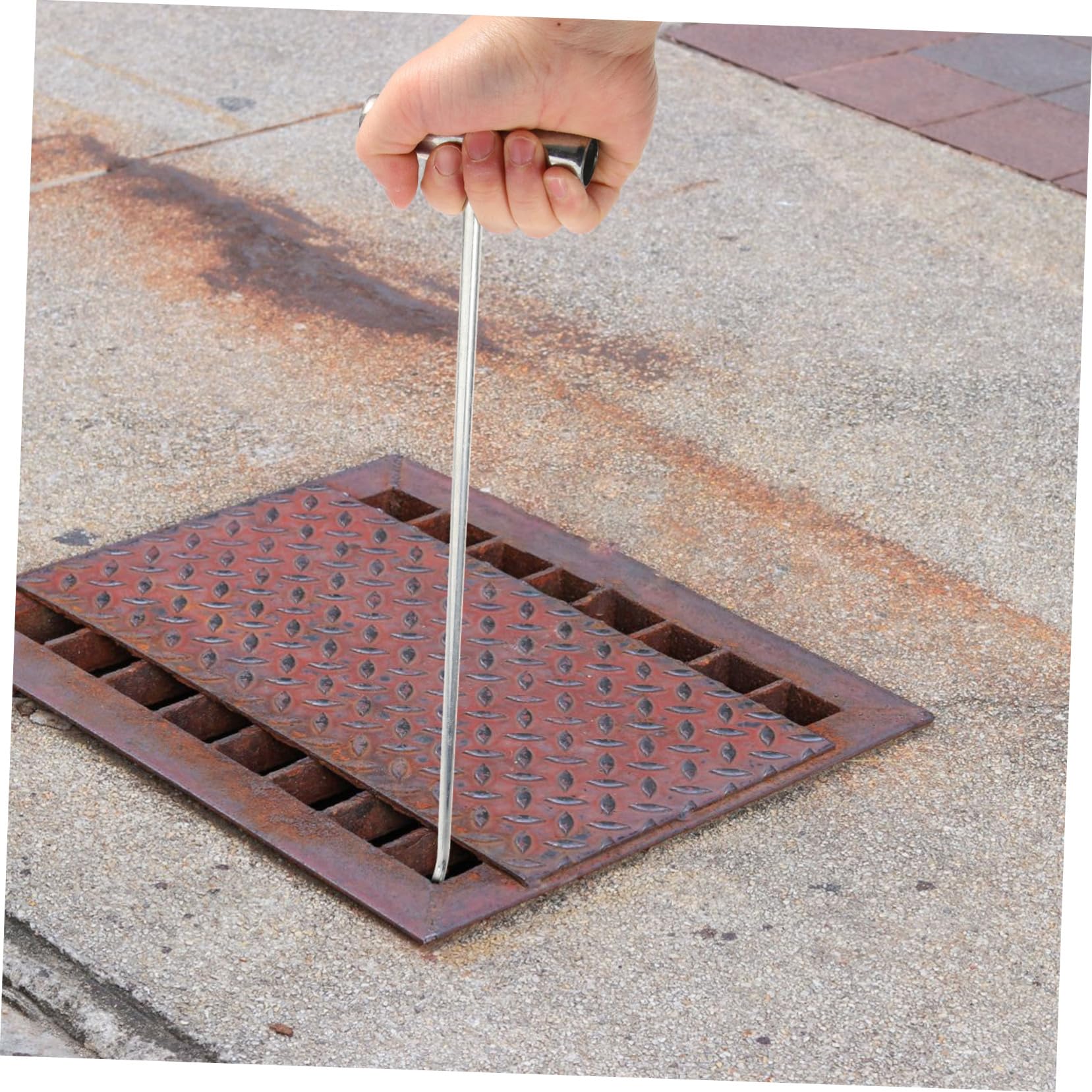 Gancho En Forma De T Para Levantar Tapa De Alcantarilla De 19.7 Pulgadas Gancho Elevador Resistente Con Diseño Engrosado Uso Versátil Para Puertas Enrollables Y Cubiertas De Pozo