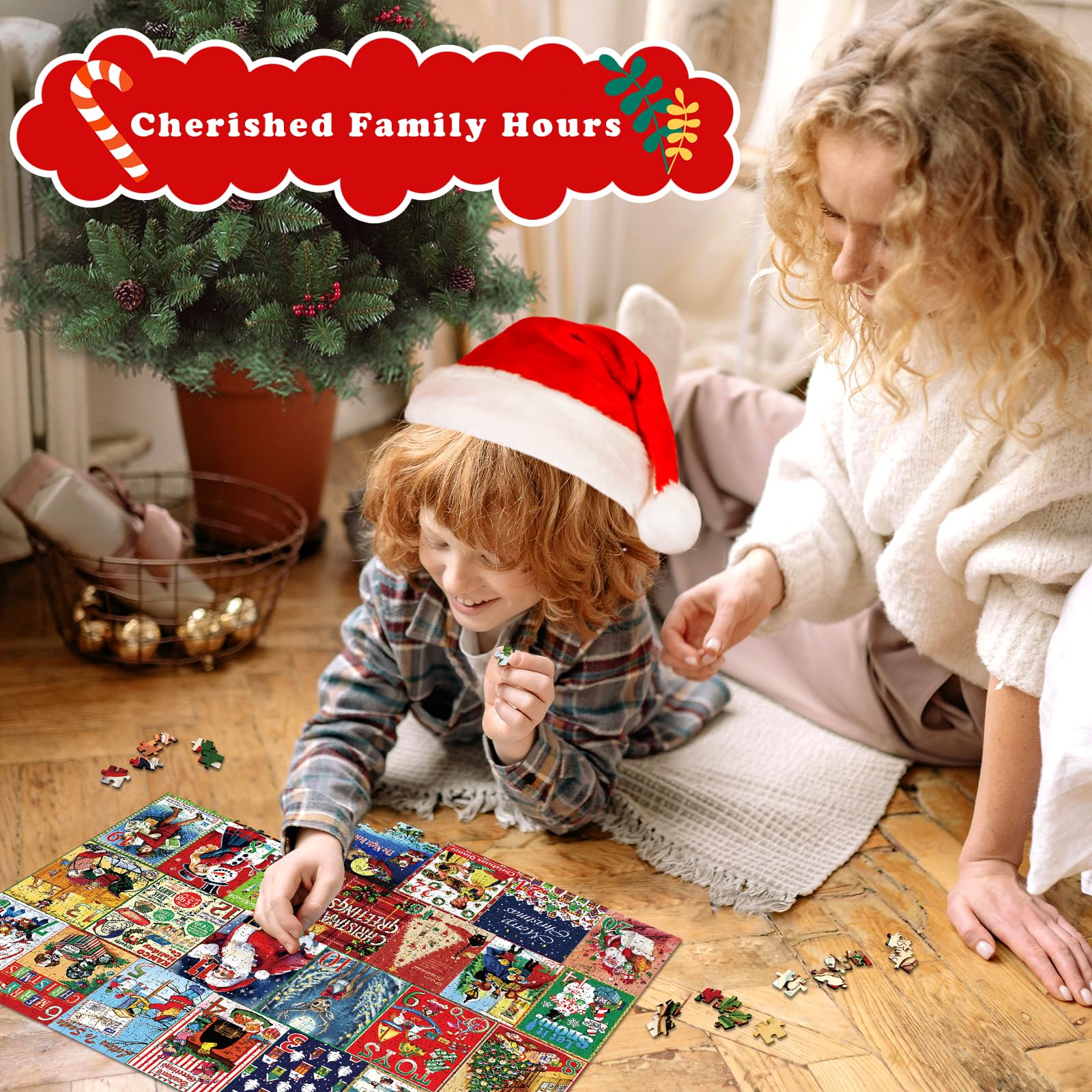 Lihome Calendario dell'Avvento puzzle per adulti 2024, puzzle da 1008 pezzi per conto alla rovescia di Natale, 24 scatole per gioco natalizio in famiglia