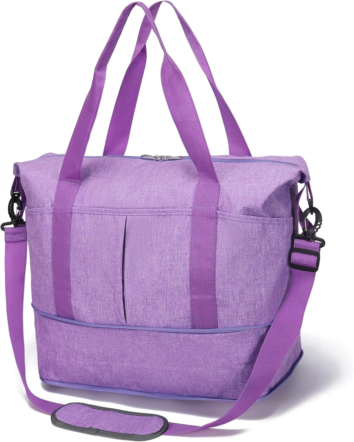 Expandable Duffle Bag for Travel, Weekender Overnight Carry On Bag for Women Men, Waterproof Large Capacity Travel Bag with Detachable Shoulder Strap and Wet Pocket(Light Purple) Expandable Duffle Bag for Travel, Weekender Overnight Carry On Bag for Women Men, Waterproof Large Capacity Travel Bag with Detachable Shoulder Strap and Wet Pocket(Light Purple)