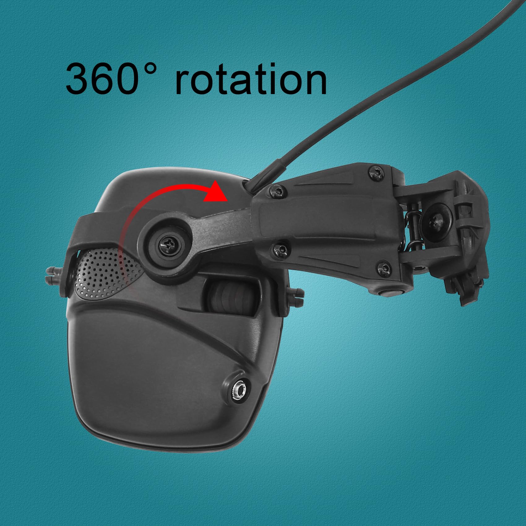 Protección auditiva con cancelación de ruido, amplificación de sonido con almohadilla de gel para los oídos, adaptador de riel ARC, ideal para deportes de tiro (negro)