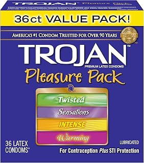 Trojan Condom Pleasure Pack Lubricated, 36 Count