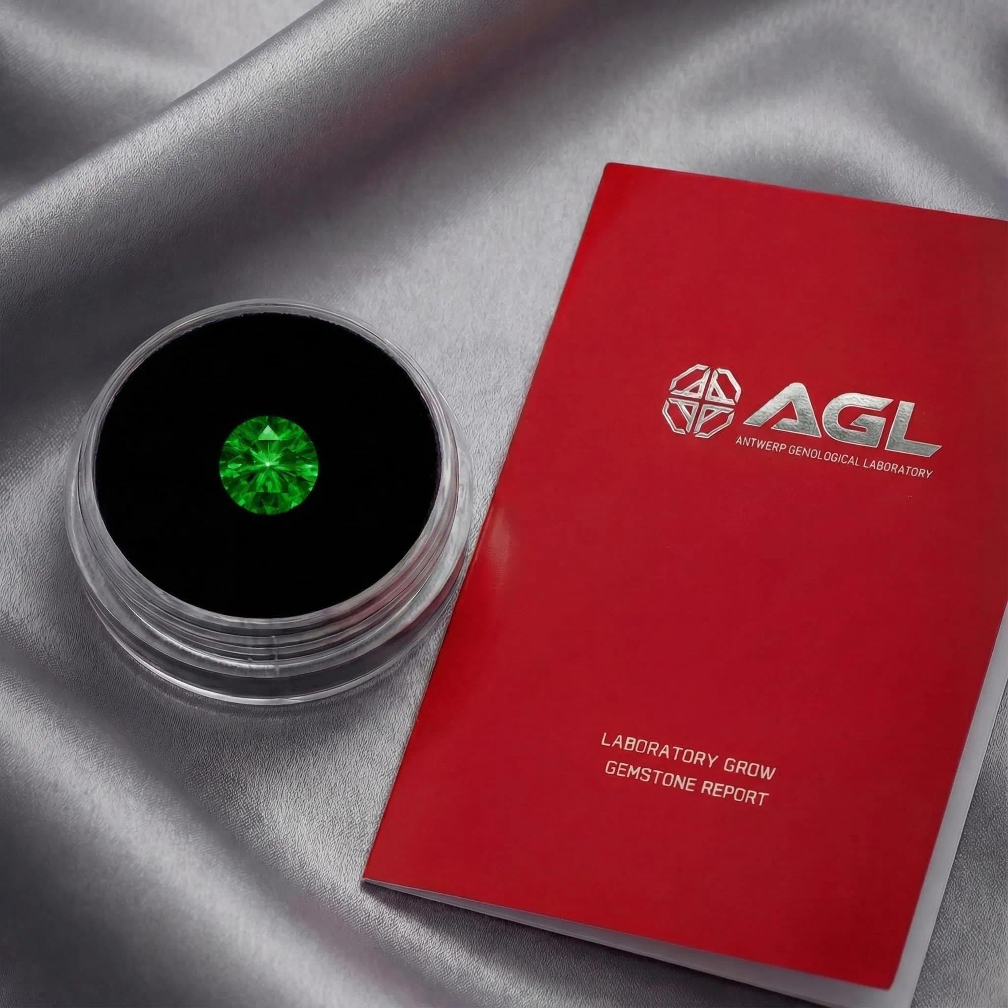0,5–4 Karat Laborgezüchteter Smaragd Loser Edelstein, Rundschliff, VVS Klarheit, Grüner Stein für Ring, Anhänger, Ohrringe, Schmuckherstellung und Geschenk