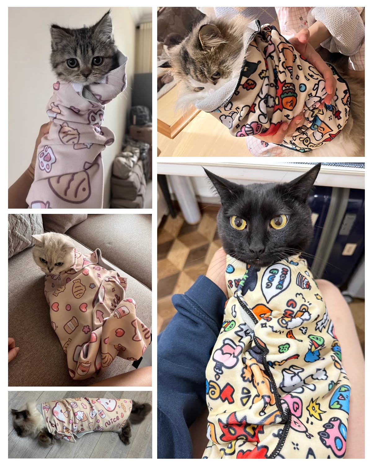 Miertou 30'' Cat Grooming Wrap, Blanket for Cats Pets