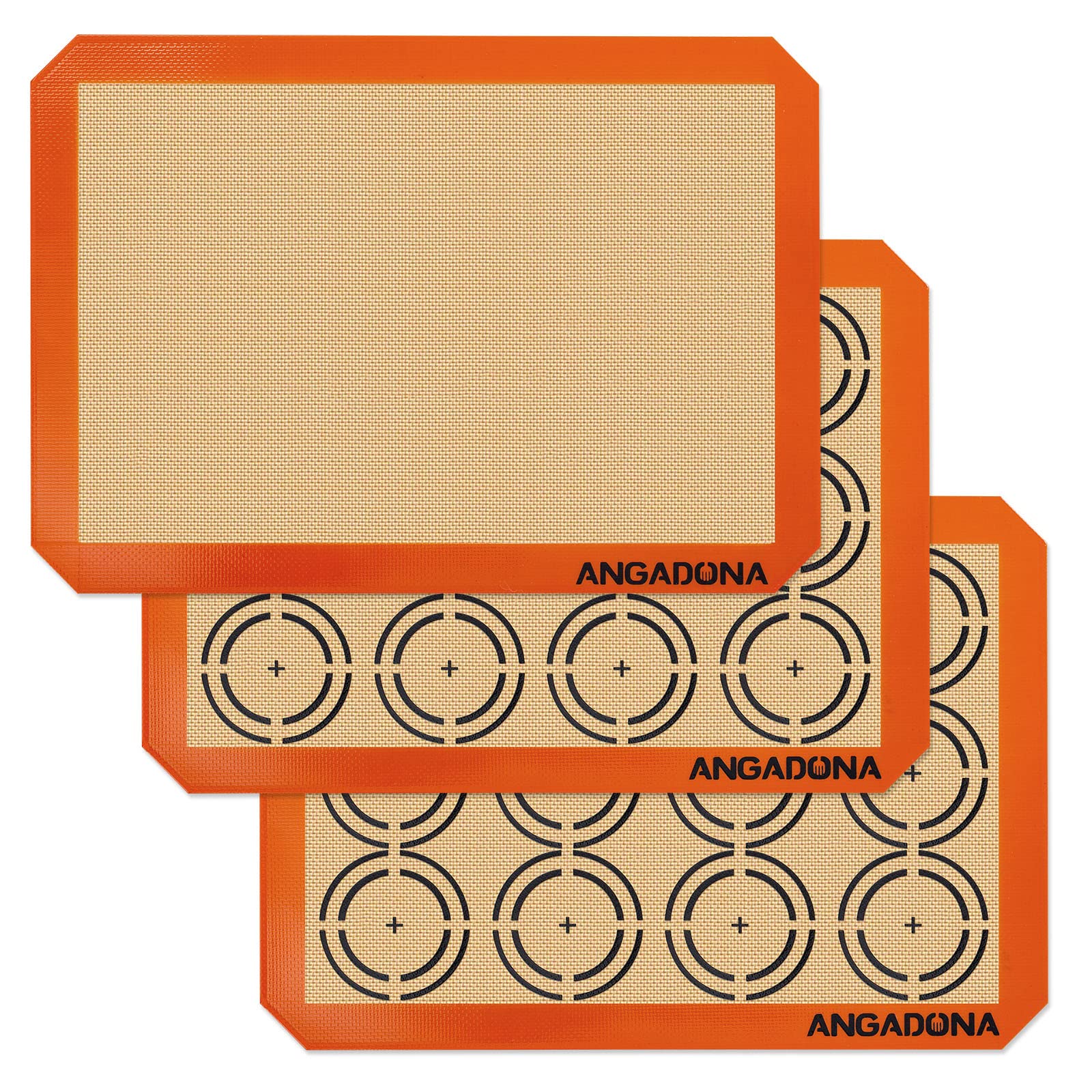 Juego de alfombrillas de silicona para hornear, fáciles de limpiar y antiadherentes, reutilizables de grado alimenticio, 3 alfombrillas de media hoja de silicona para horno, hacer macarrones, galletas